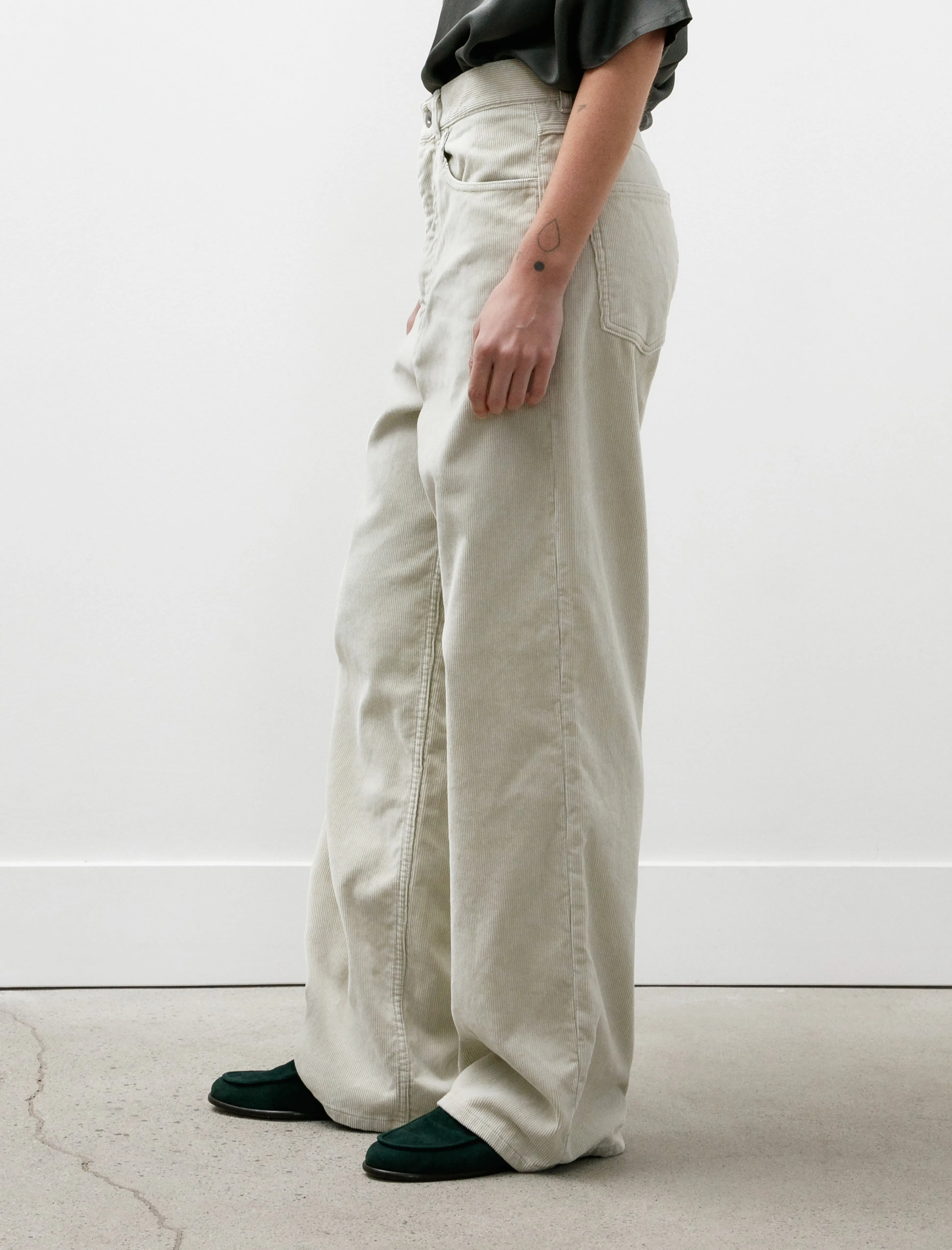 Pigment Dye Finx Corduroy Wide 5P Pants White Khaki W sold by SHOP NEIGHBOR product image thumbnail 4