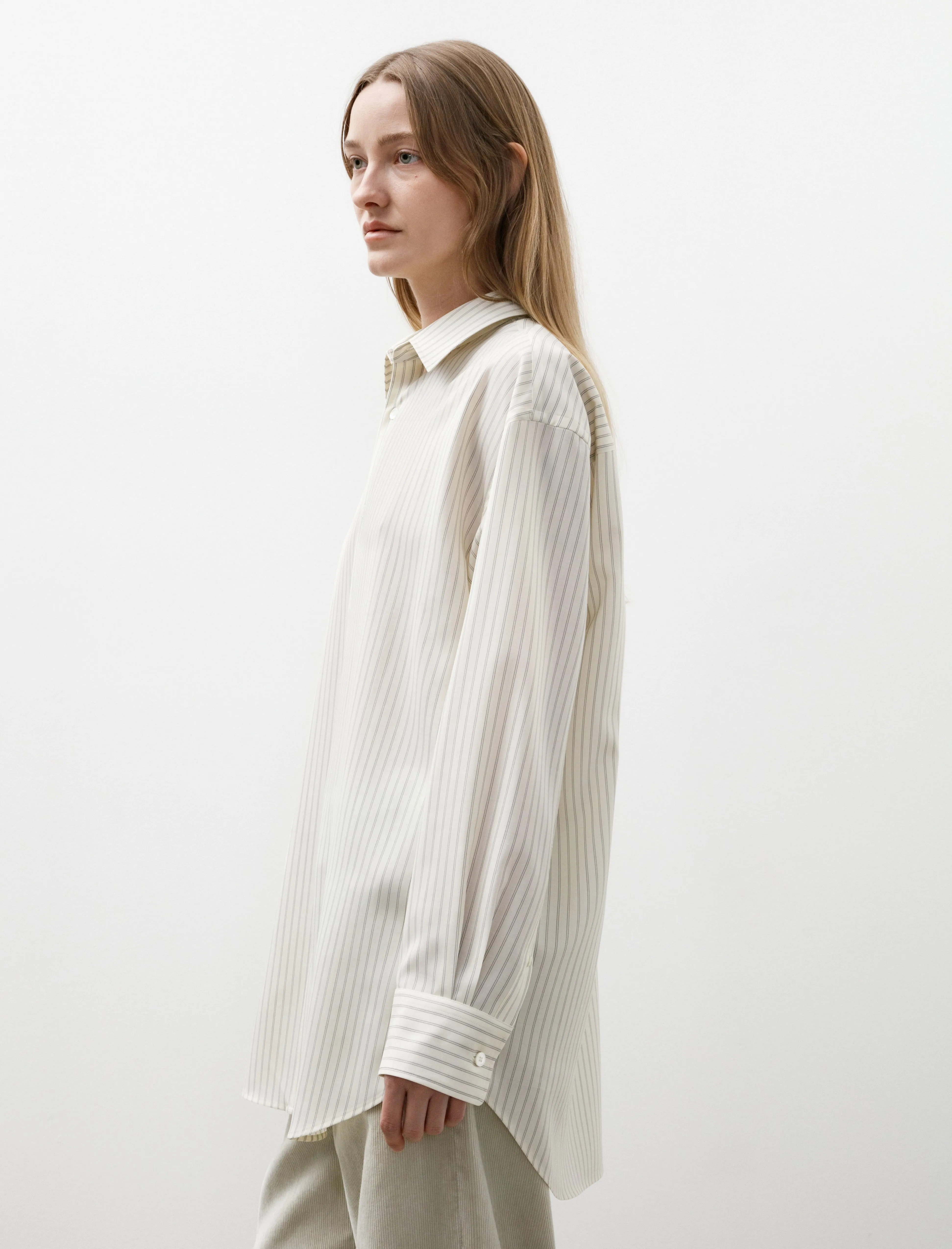 Super Fine Wool Shirt Ivory Stripe W sold by SHOP NEIGHBOR product image thumbnail 3