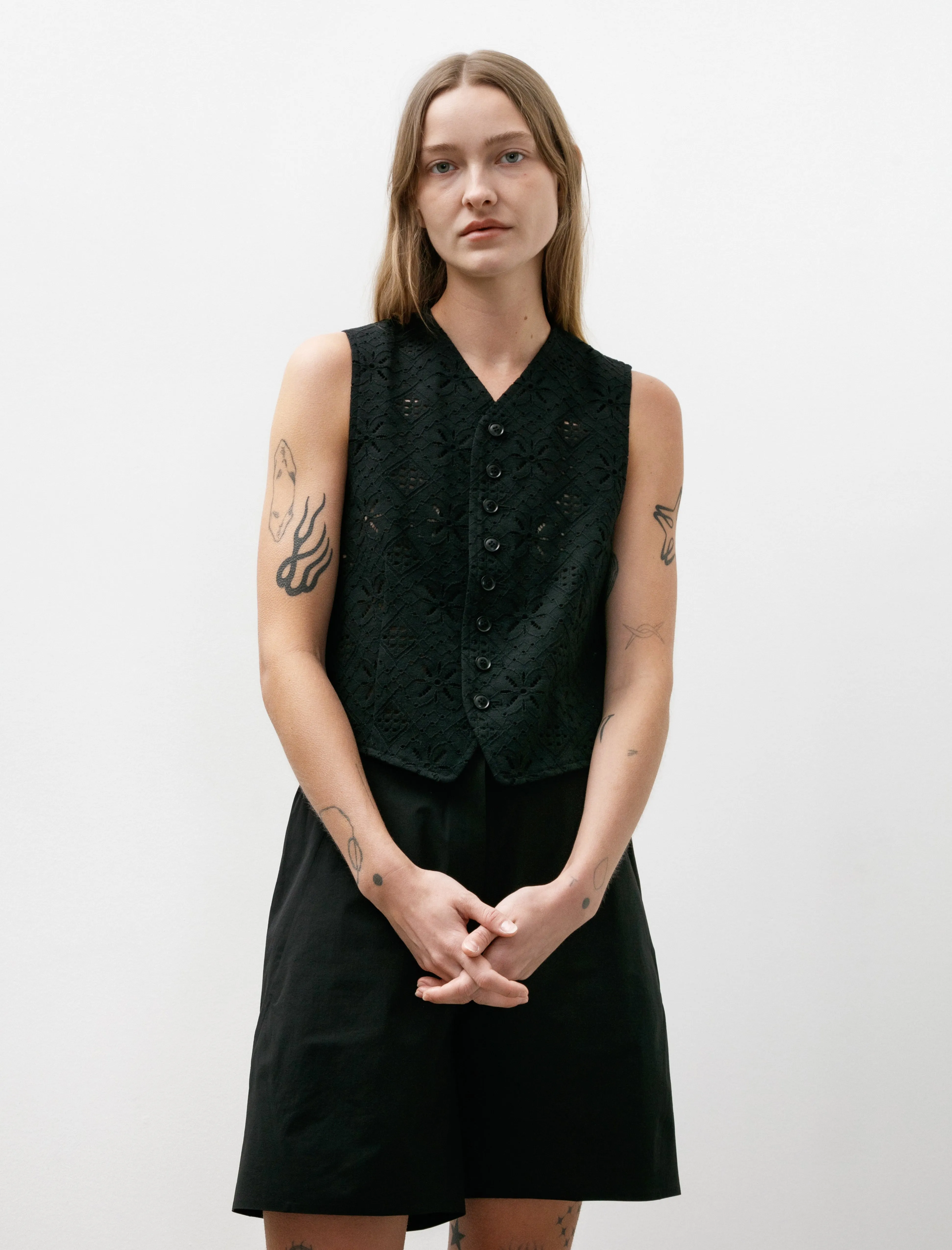 Starburst Eyelet Vest Black sold by SHOP NEIGHBOR