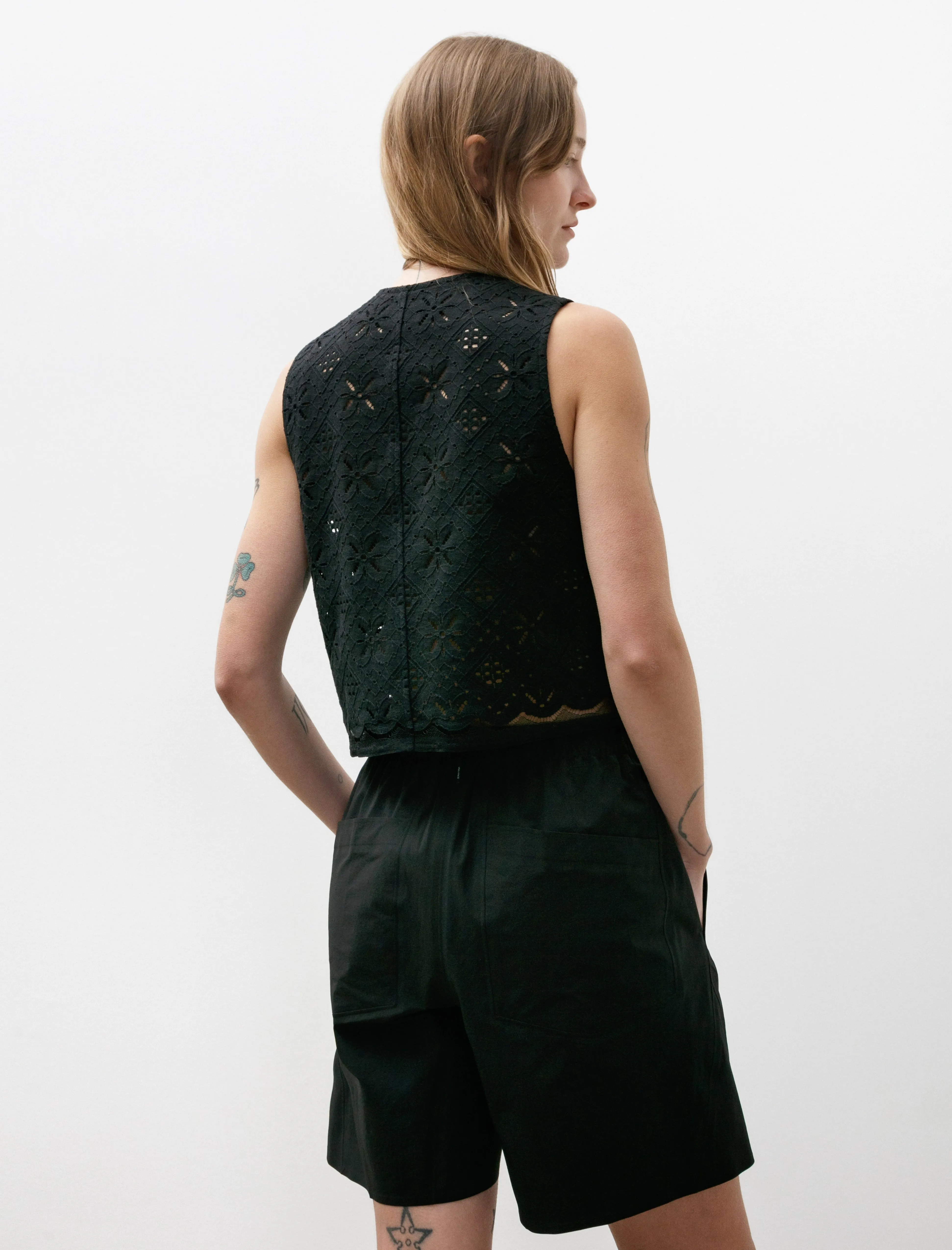 Starburst Eyelet Vest Black sold by SHOP NEIGHBOR product image thumbnail 4