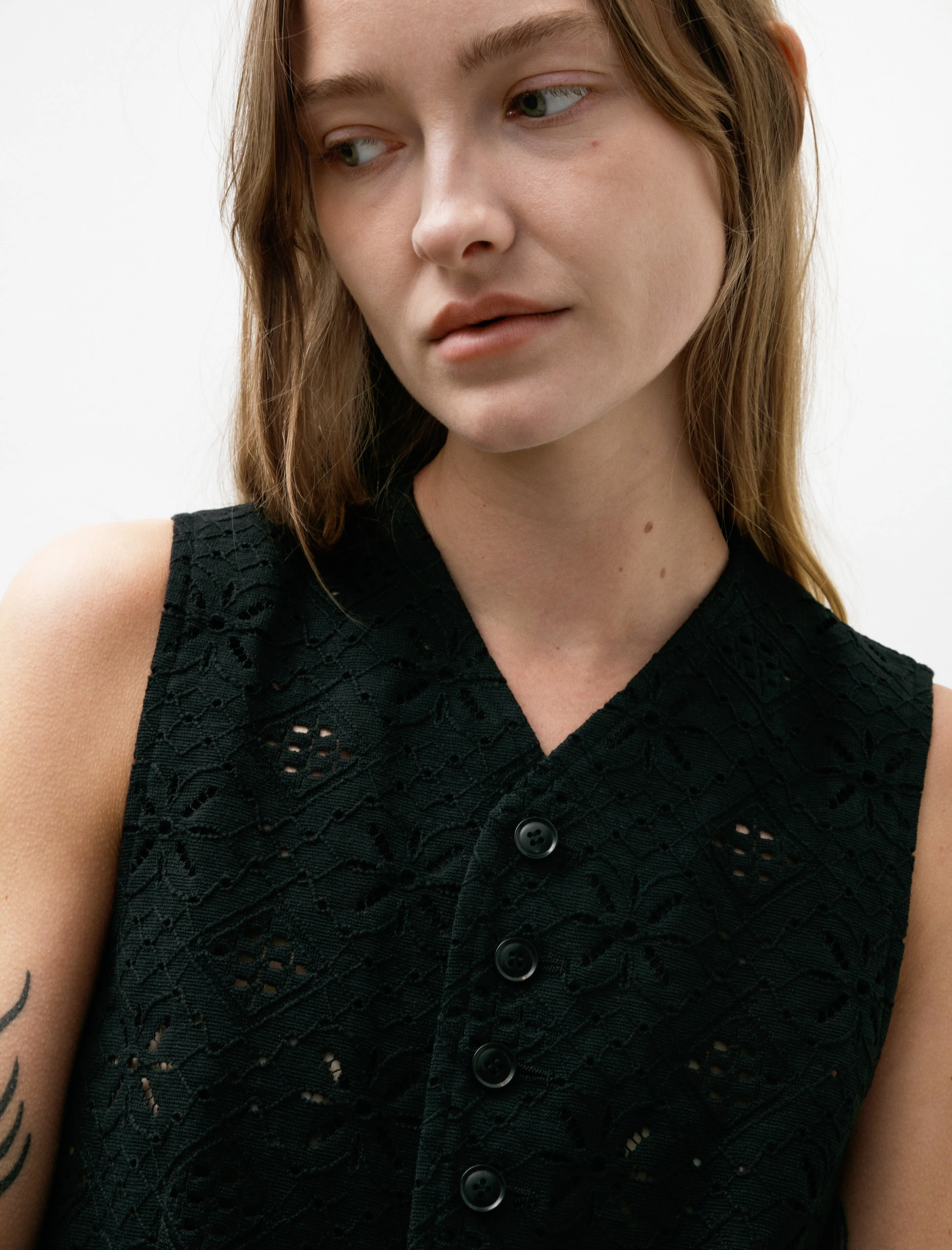 Starburst Eyelet Vest Black sold by SHOP NEIGHBOR product image thumbnail 2