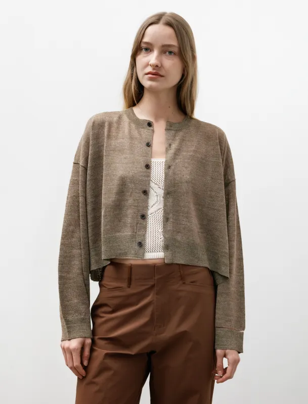Sheer Rounded Sleeve Cardigan Khaki sold by SHOP NEIGHBOR