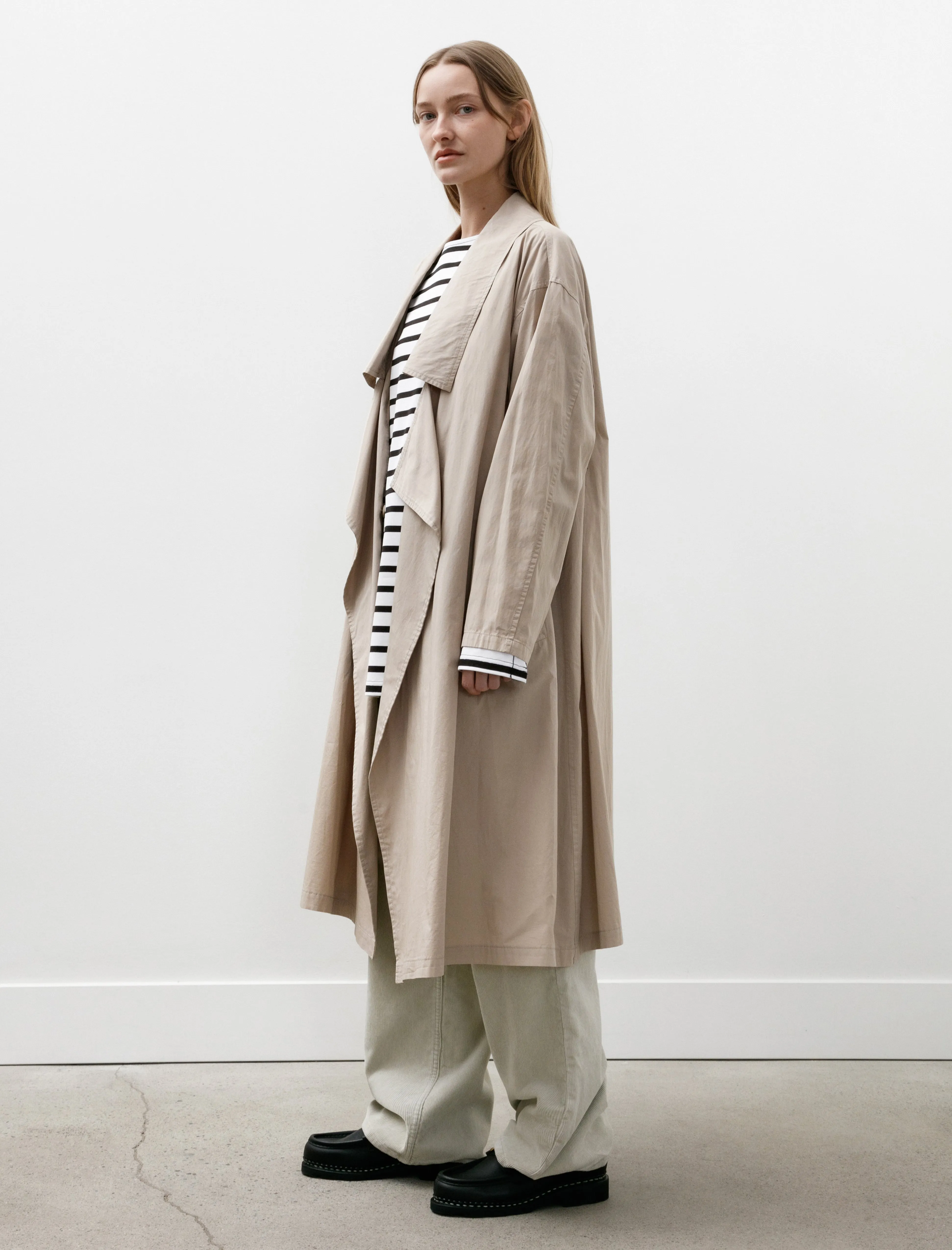 Draped Collar Trenchcoat Beige sold by SHOP NEIGHBOR product image thumbnail 3