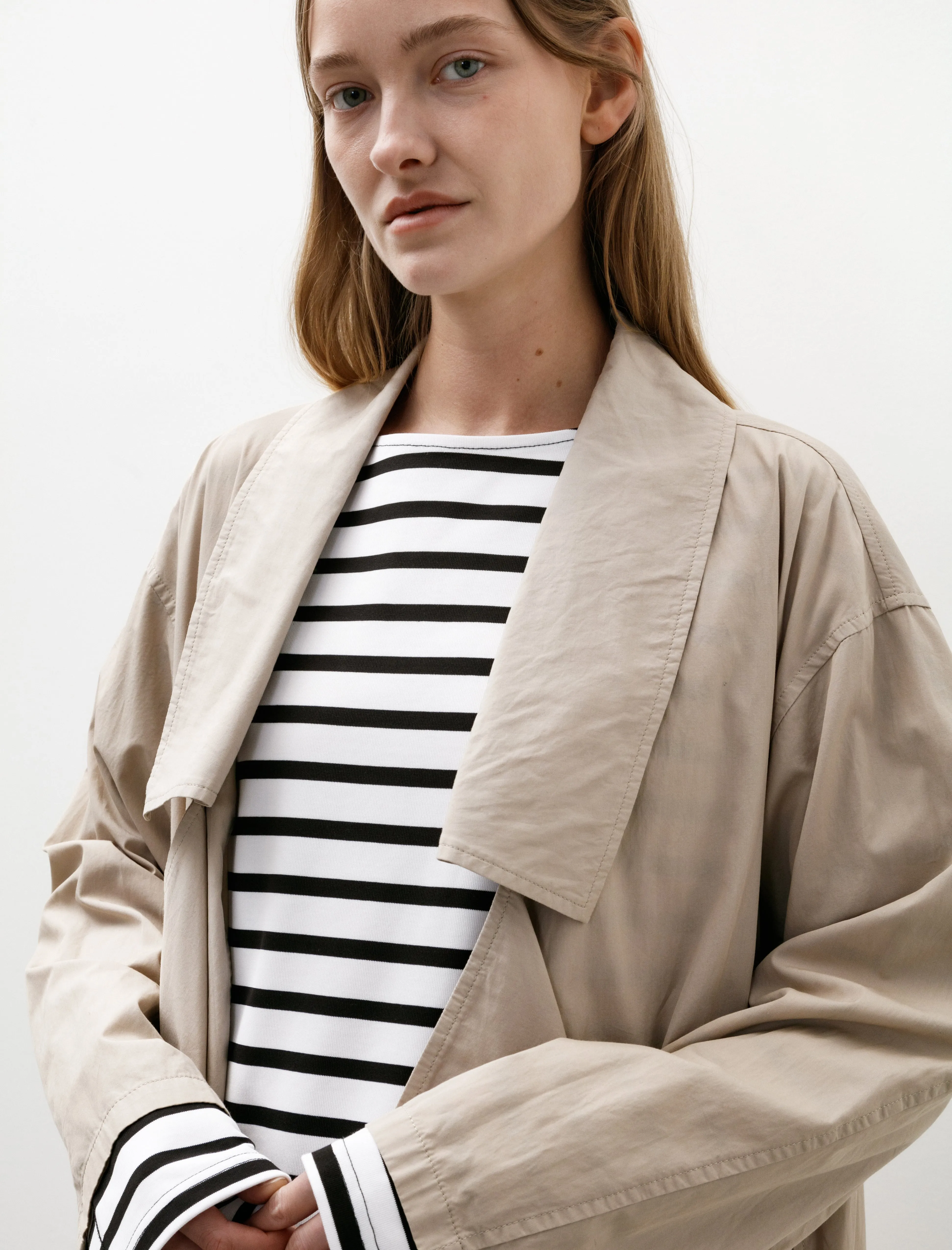 Draped Collar Trenchcoat Beige sold by SHOP NEIGHBOR product image thumbnail 2