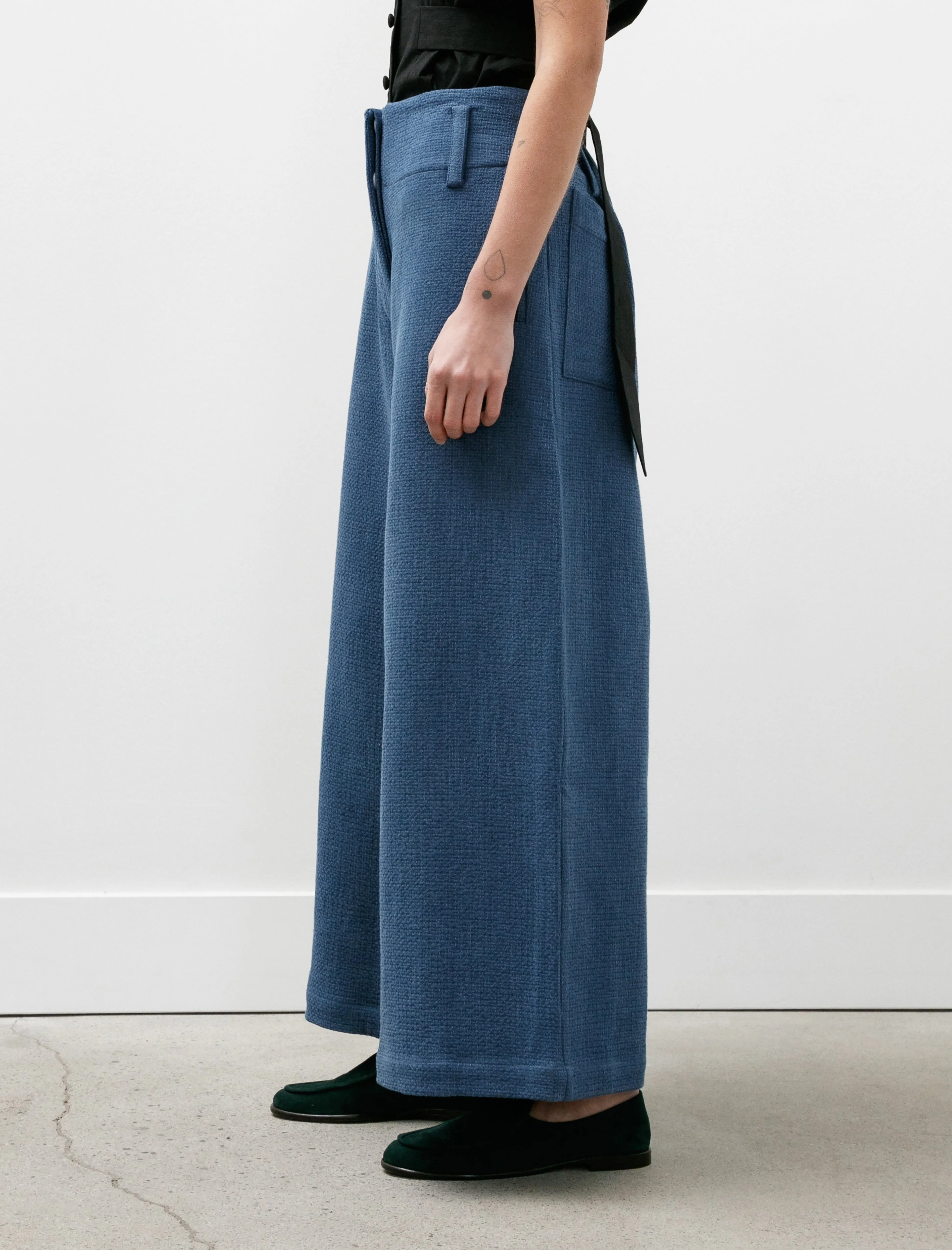 Grace Trousers Japanese Washed Sashiko Light Blue sold by SHOP NEIGHBOR product image thumbnail 5