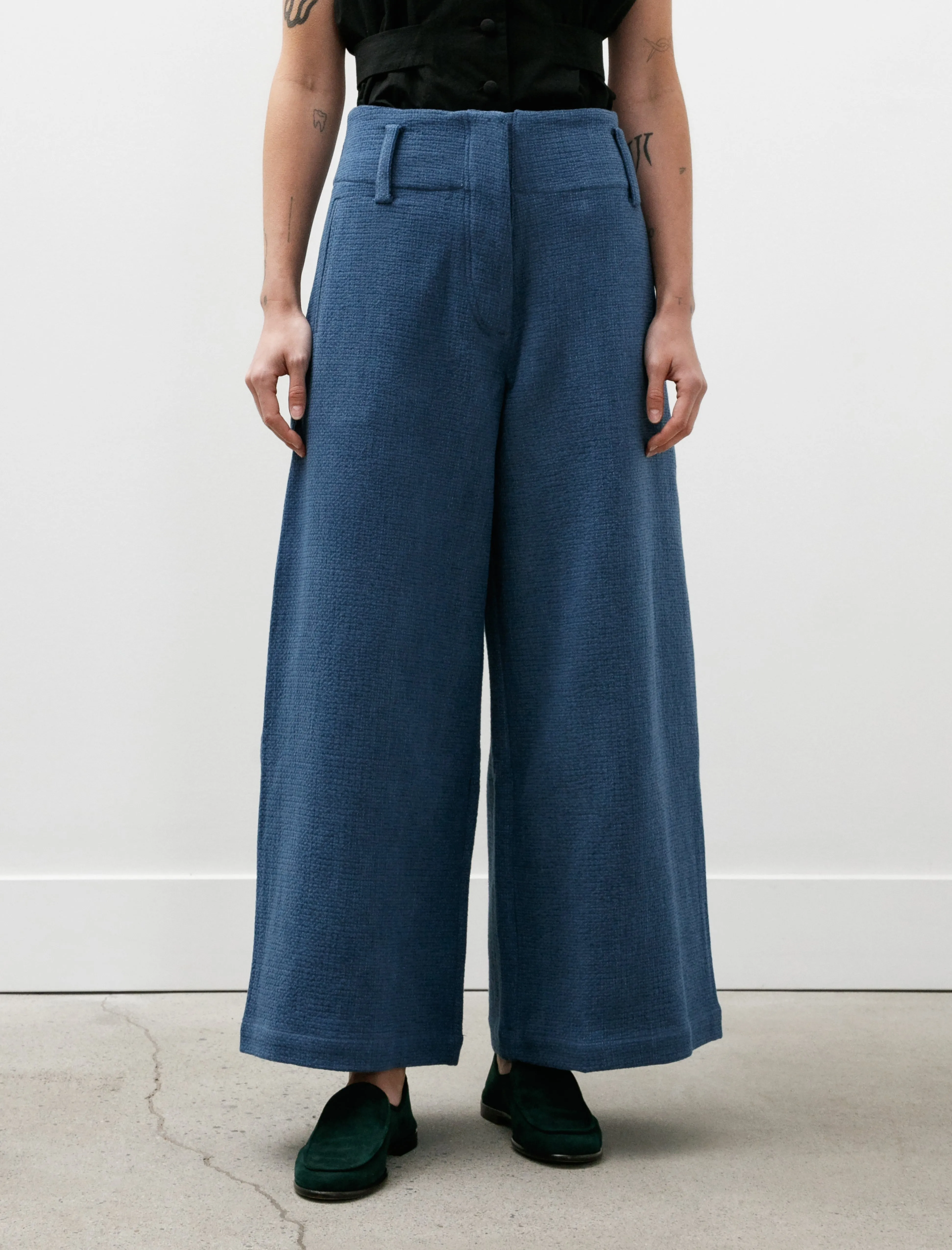 Grace Trousers Japanese Washed Sashiko Light Blue sold by SHOP NEIGHBOR product image thumbnail 4