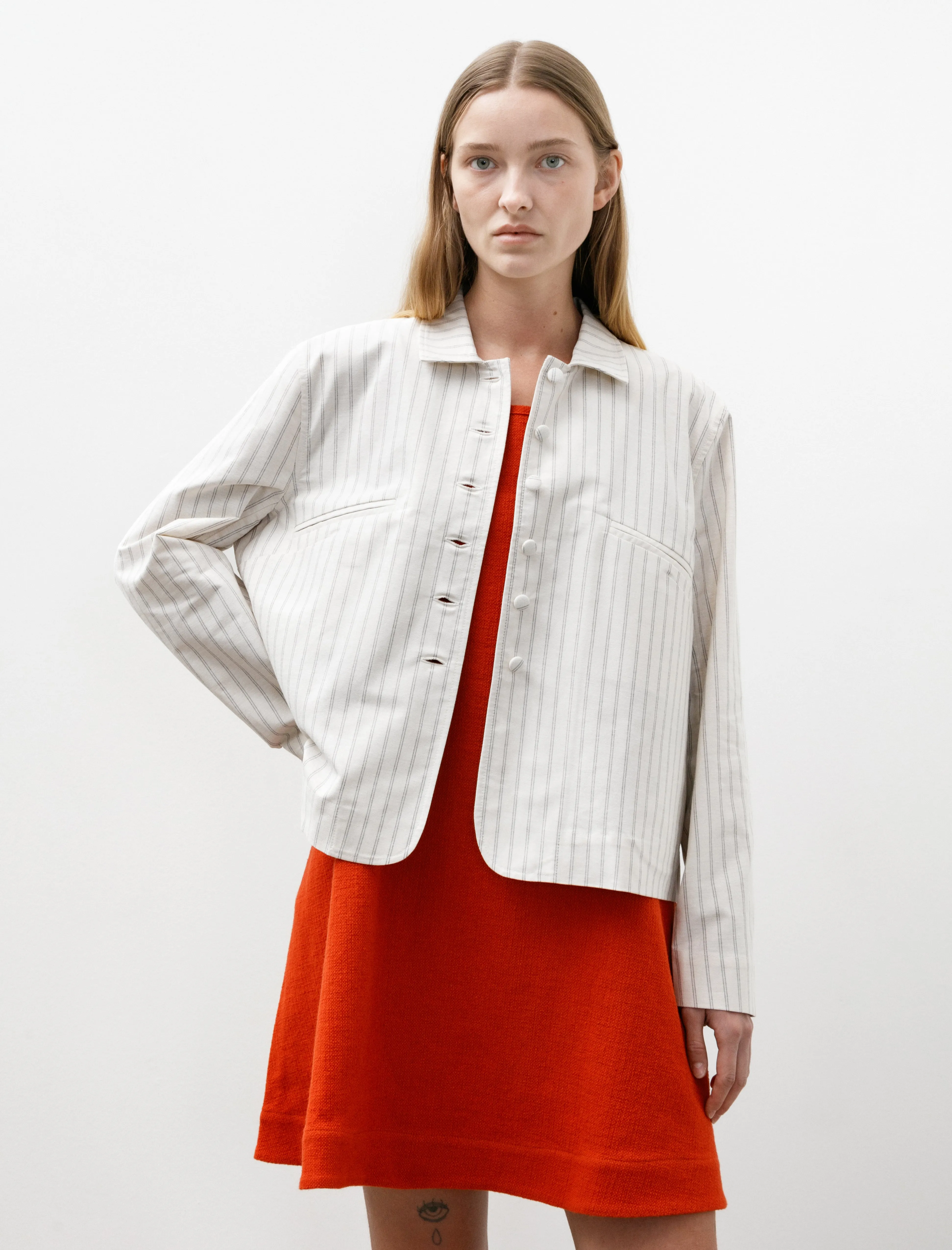 Lillie Jacket Japanese Cotton Oxford Ecru/Fawn sold by SHOP NEIGHBOR product image thumbnail 3