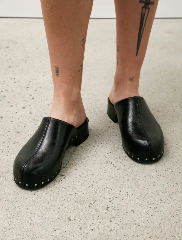 Naoto Clog Supple Leather Black sold by SHOP NEIGHBOR