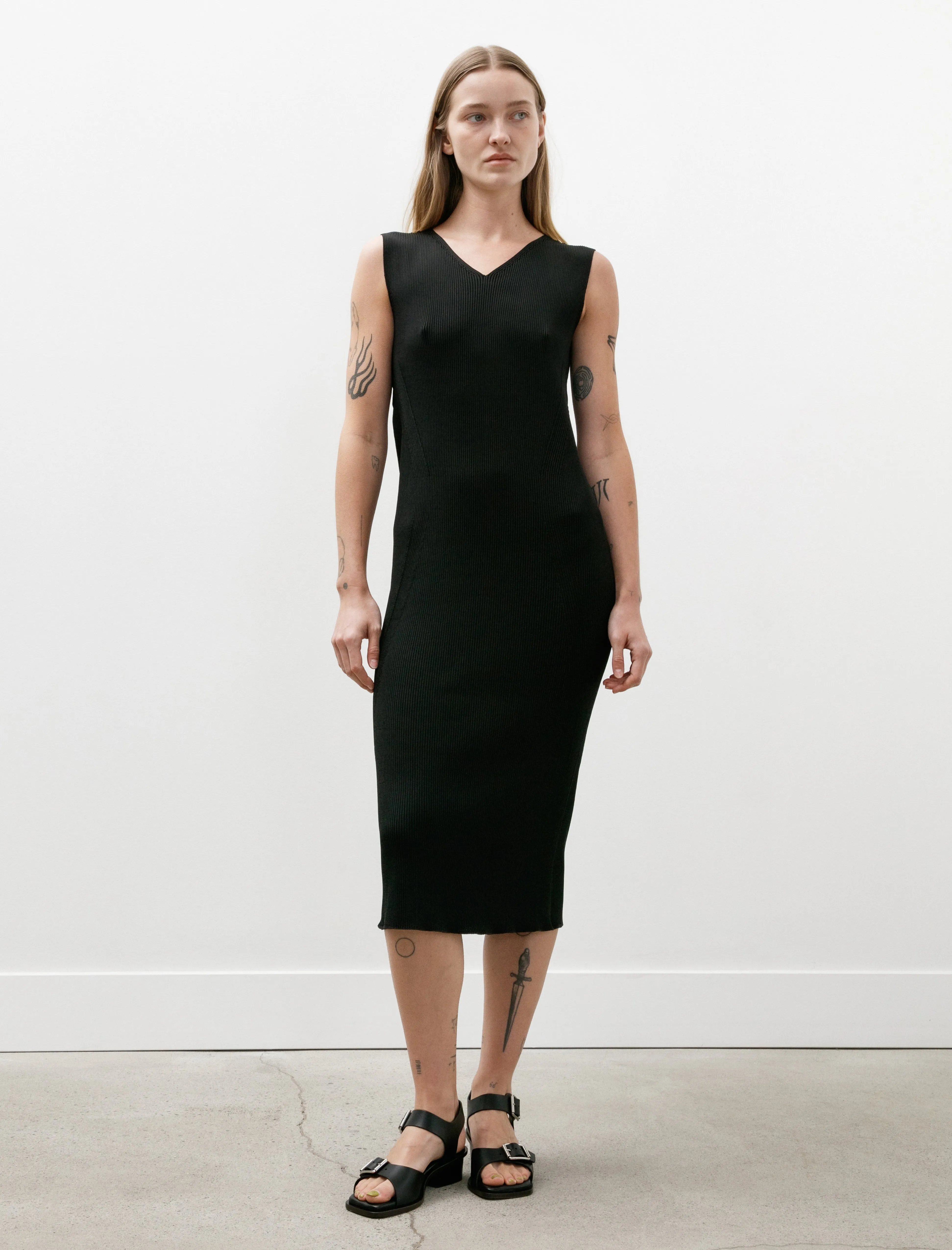 Portrait Sleeveless V-Neck Dress Black sold by SHOP NEIGHBOR