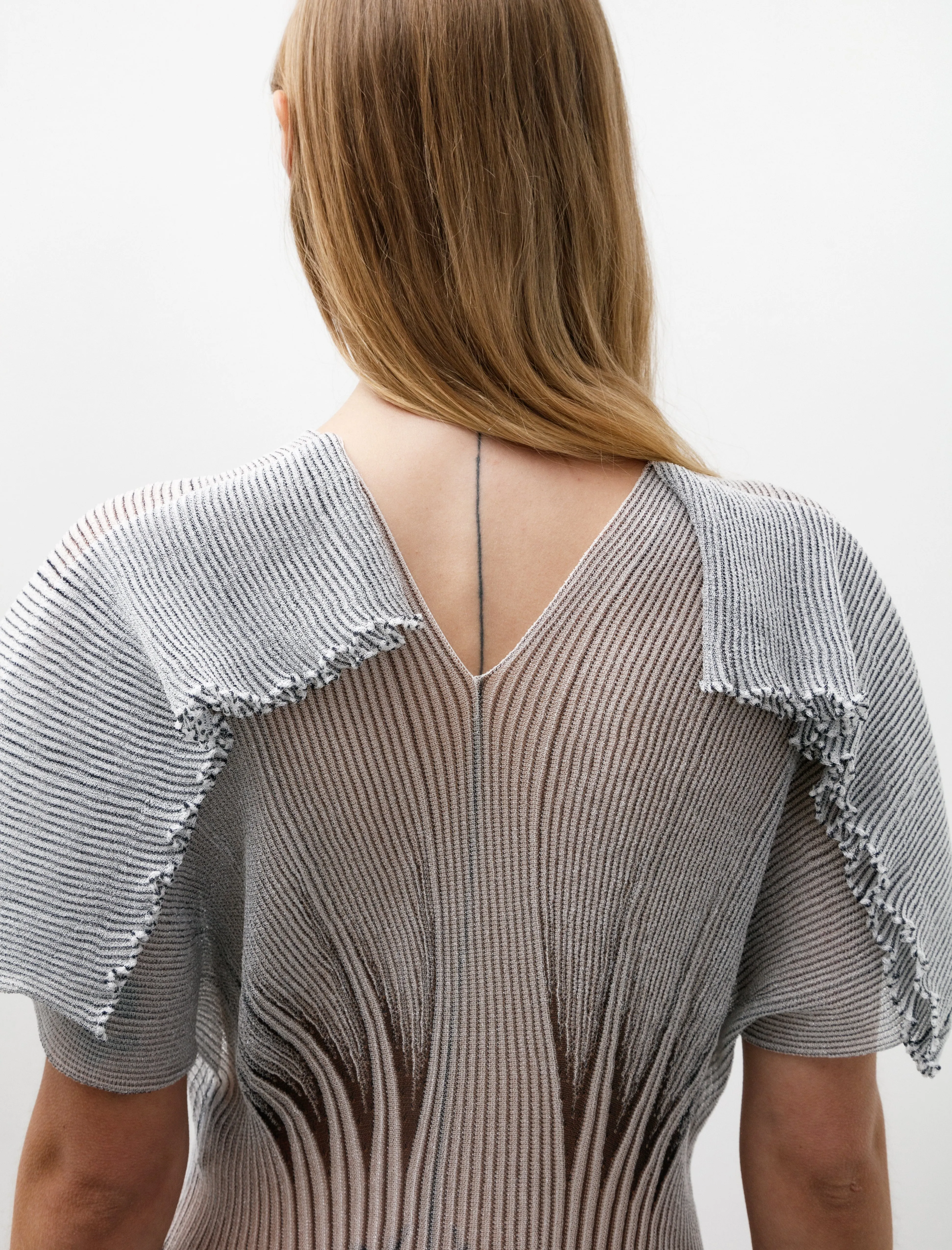 Hypha Lucent Crease Dress White/Navy sold by SHOP NEIGHBOR product image thumbnail 5