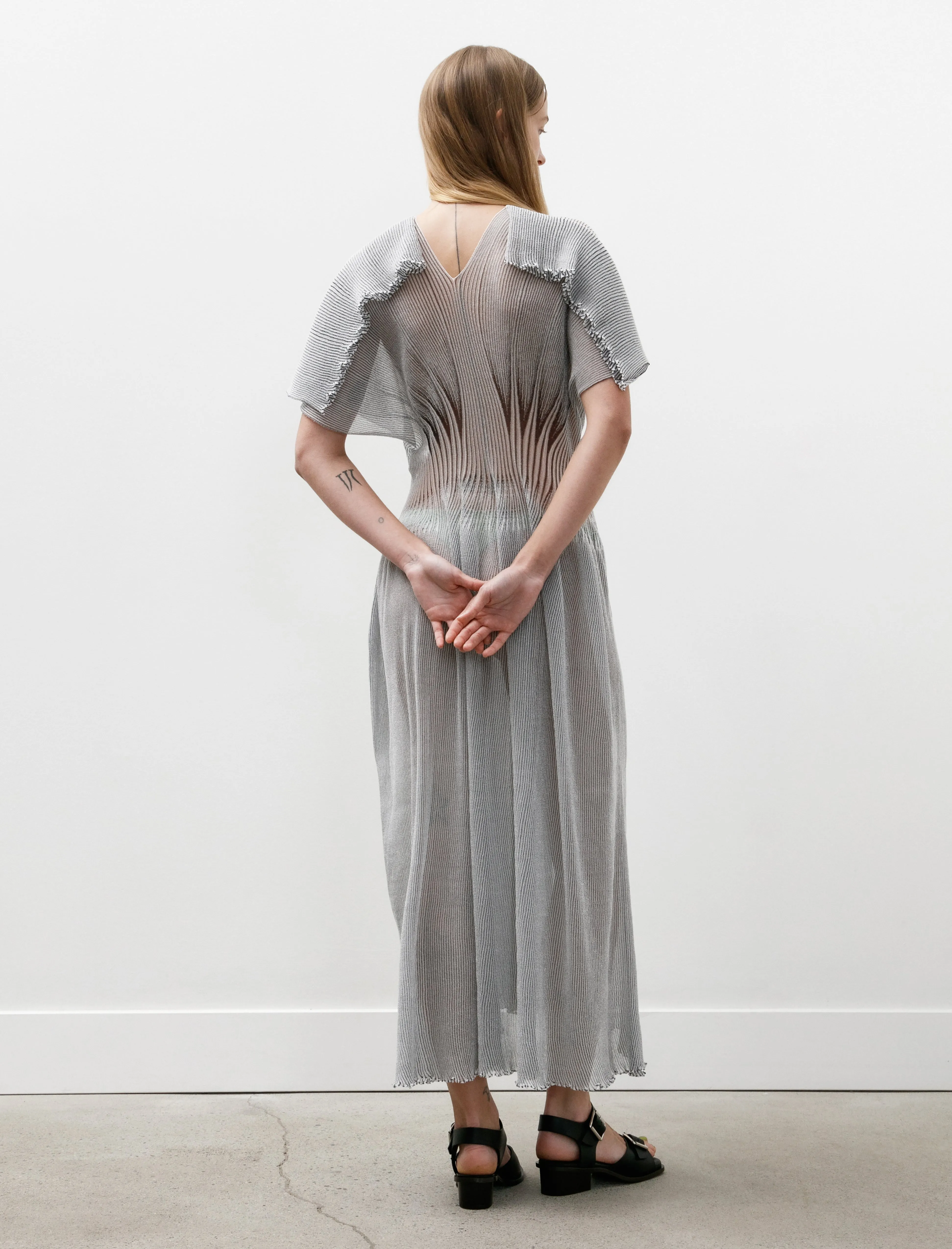 Hypha Lucent Crease Dress White/Navy sold by SHOP NEIGHBOR product image thumbnail 2