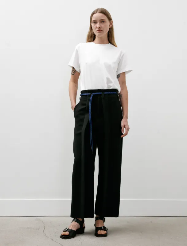 Milan Crease Wide Straight Pants Black sold by SHOP NEIGHBOR