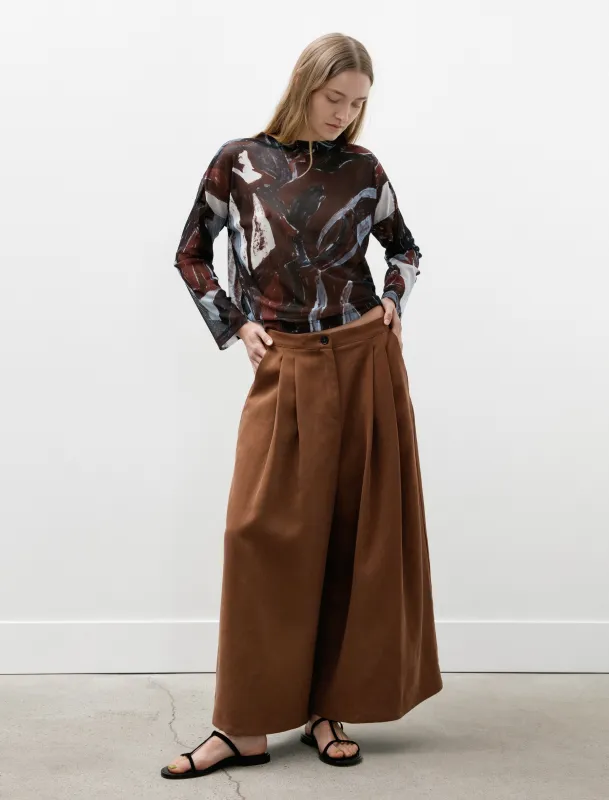 Samurai Twisted Pants Satin Linen Terracotta sold by SHOP NEIGHBOR