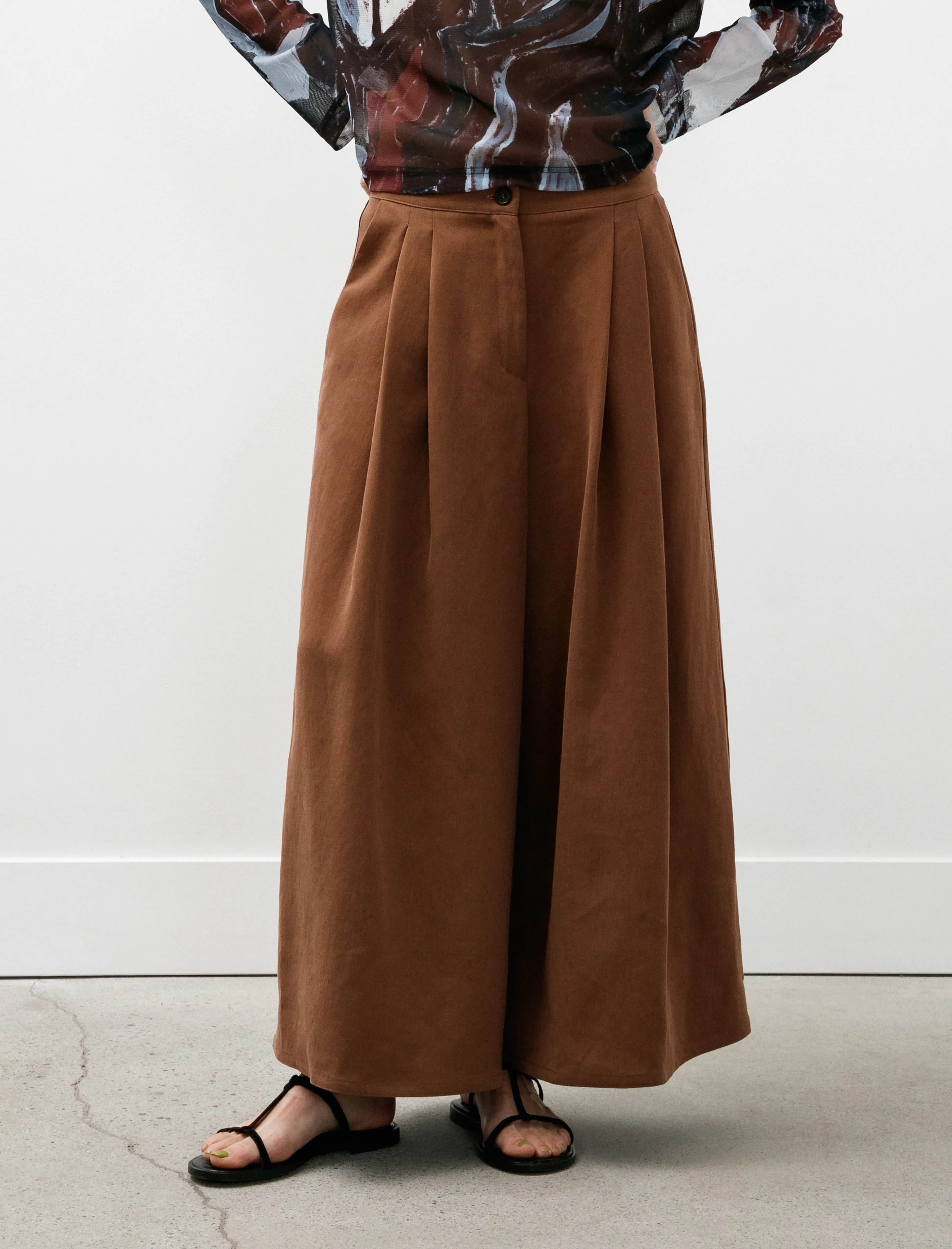 Samurai Twisted Pants Satin Linen Terracotta sold by SHOP NEIGHBOR product image thumbnail 2