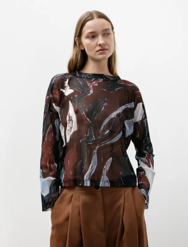 Cropped Mesh Longsleeve Bordeaux sold by SHOP NEIGHBOR