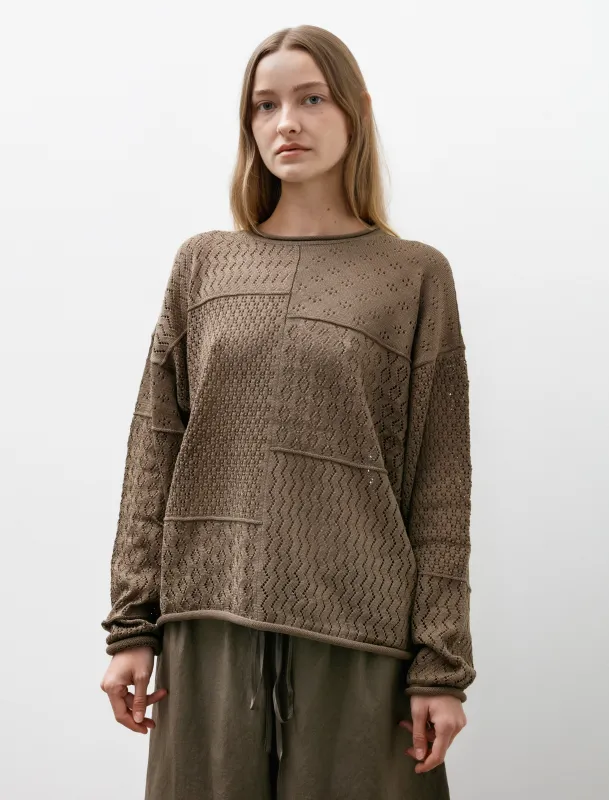 Mix Pointelle Crewneck Earth made by SHOP NEIGHBOR