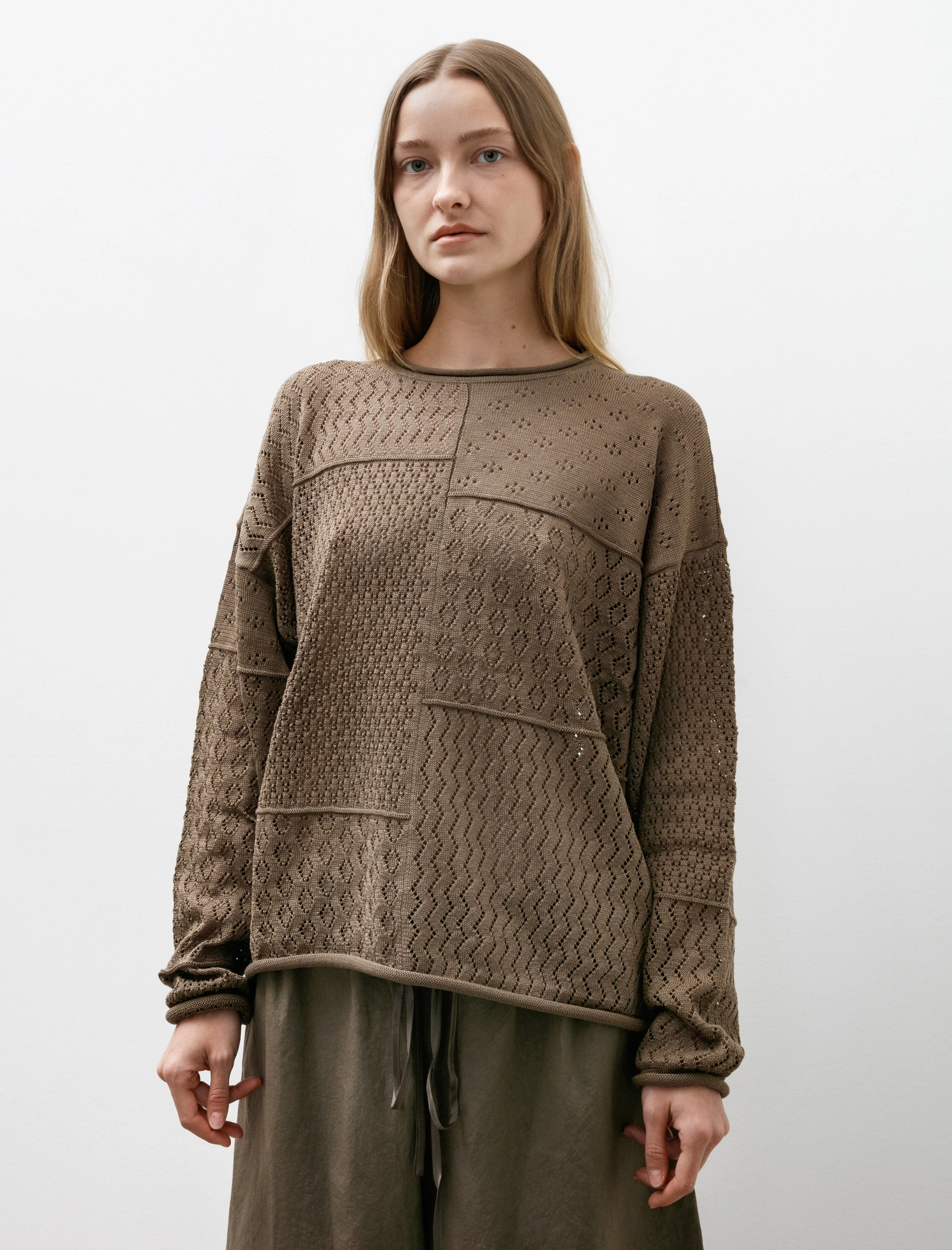 Mix Pointelle Crewneck Earth sold by SHOP NEIGHBOR