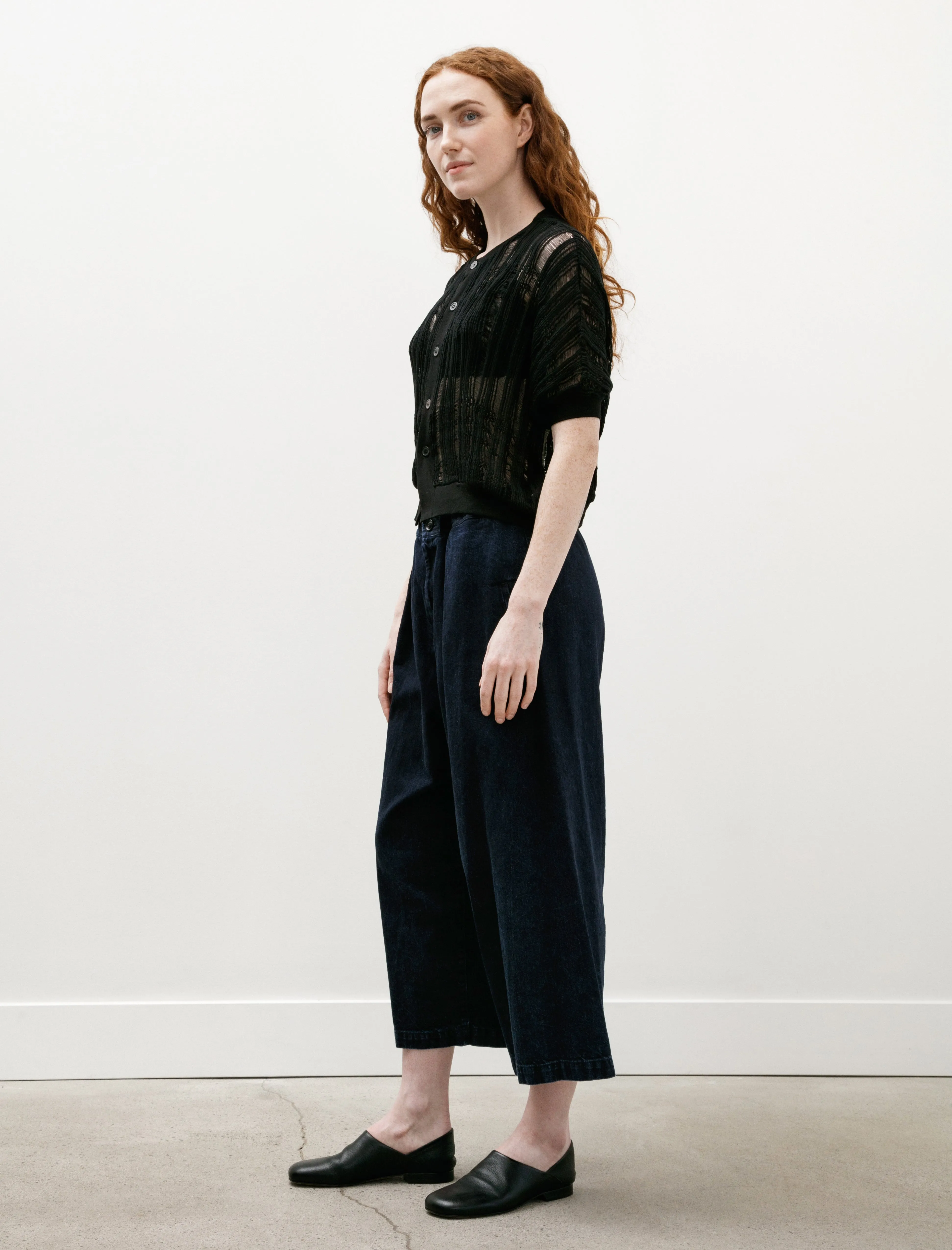 Front Tucked Wide Denim Pants Indigo sold by SHOP NEIGHBOR product image thumbnail 3
