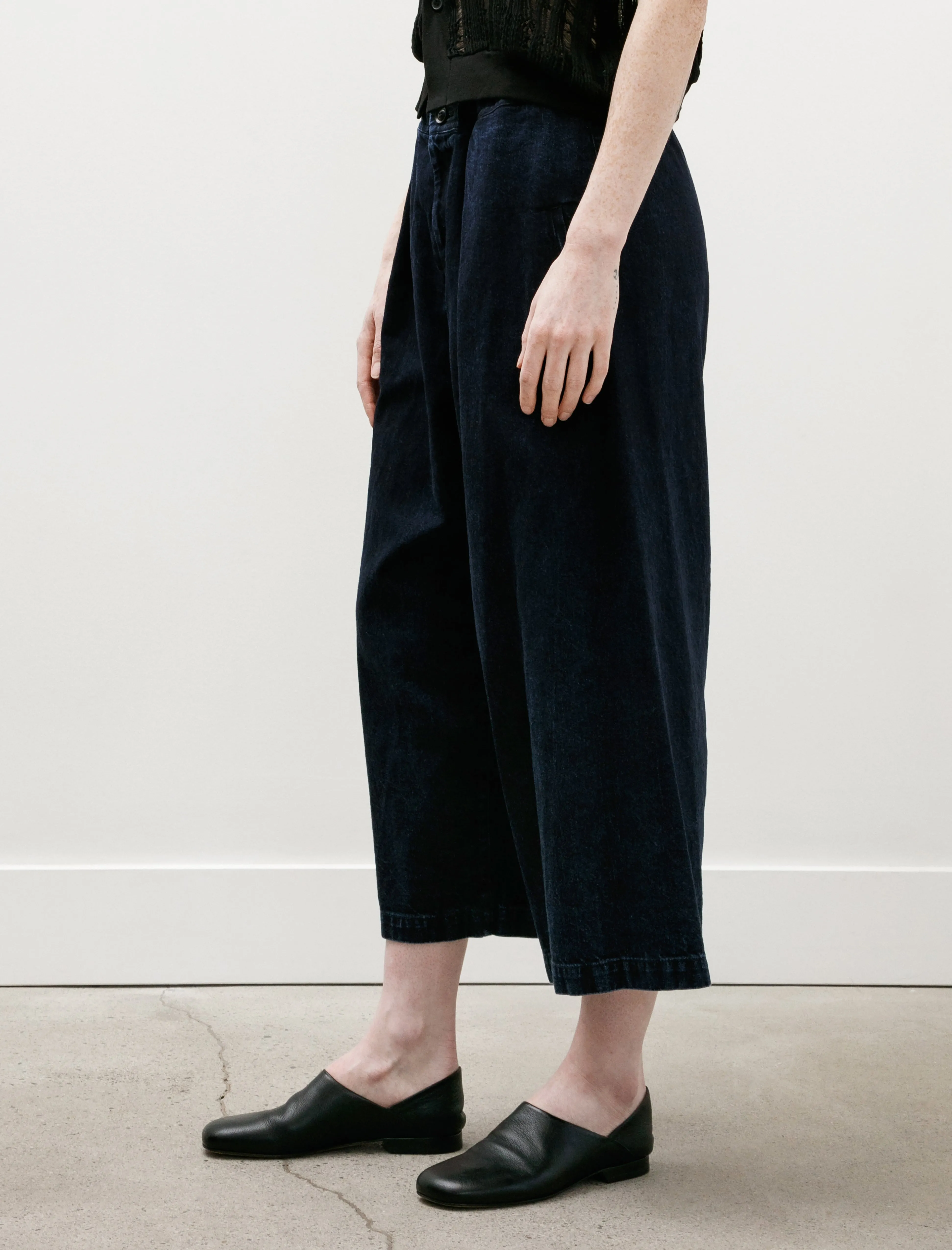 Front Tucked Wide Denim Pants Indigo sold by SHOP NEIGHBOR product image thumbnail 4