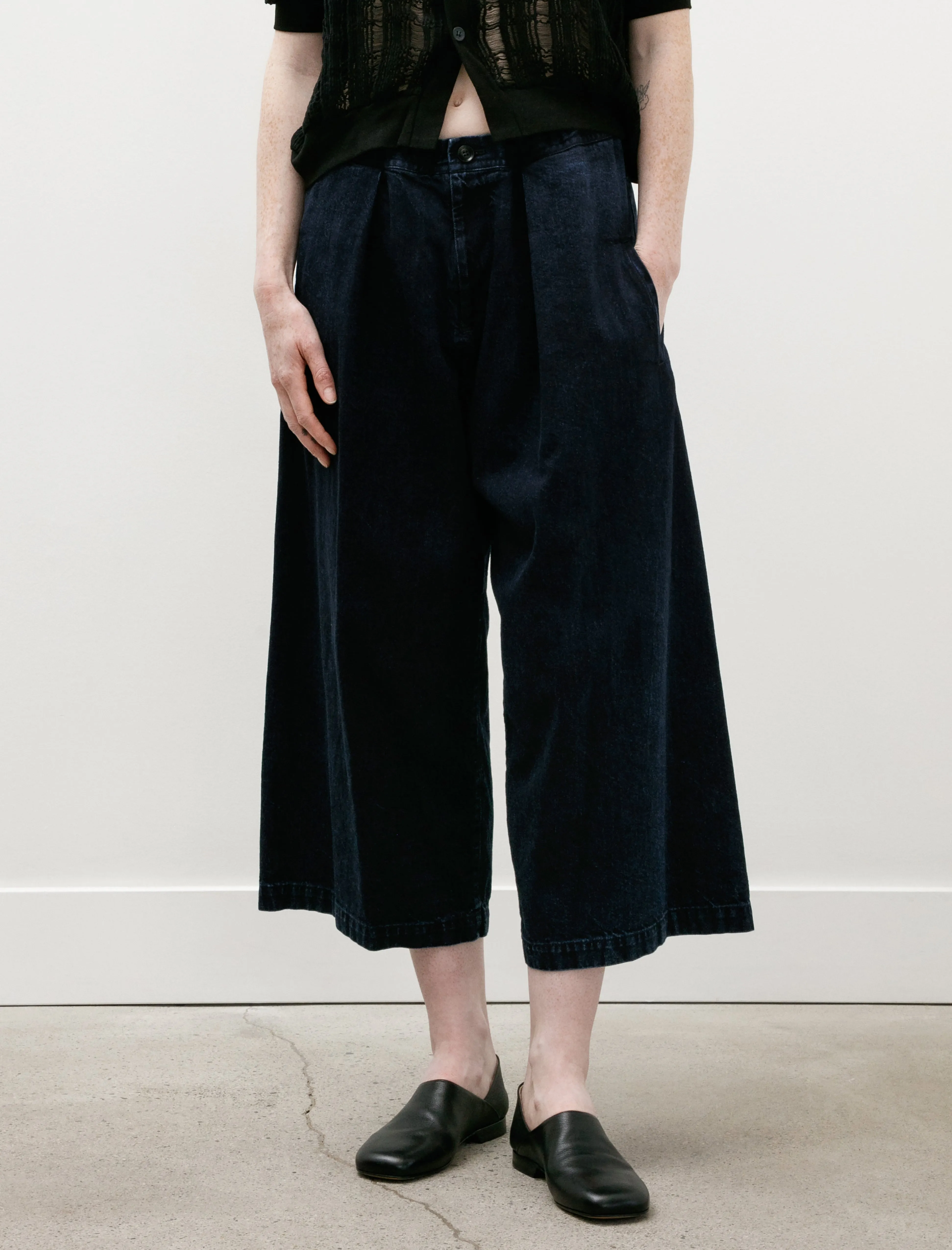 Front Tucked Wide Denim Pants Indigo sold by SHOP NEIGHBOR product image thumbnail 2