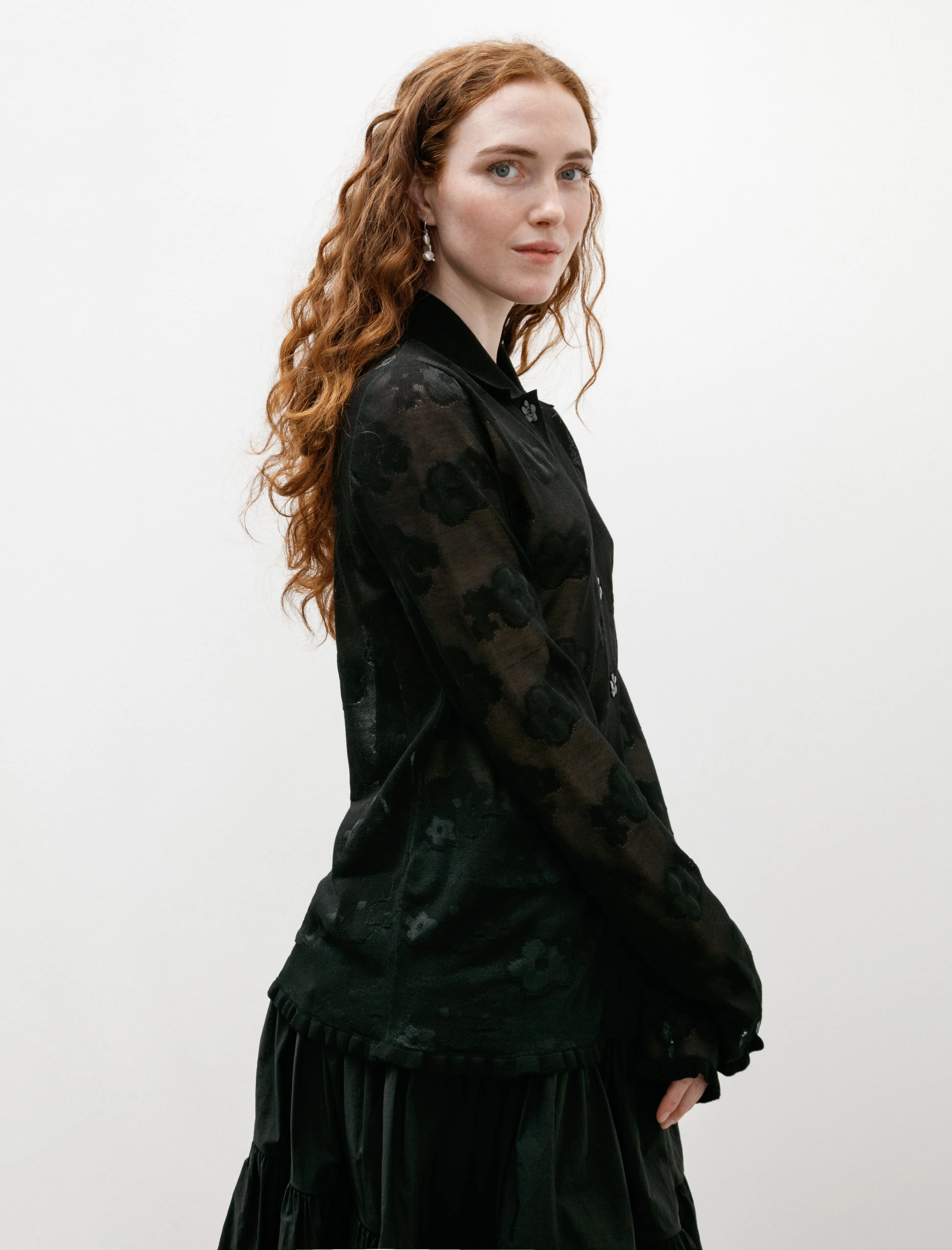 Petra Cardigan Jacquard Knit Black sold by SHOP NEIGHBOR product image thumbnail 2