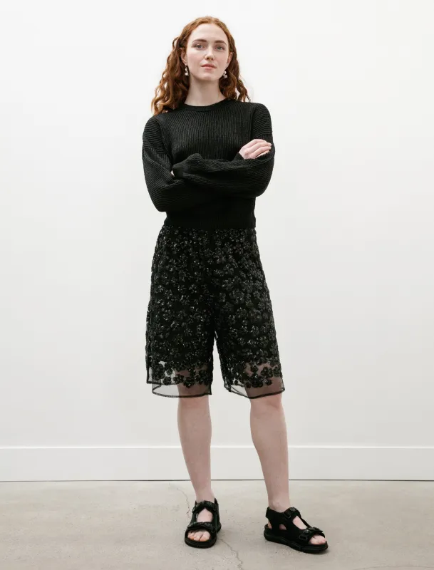 Angelica Shorts Ume Floral Sequins Black sold by SHOP NEIGHBOR