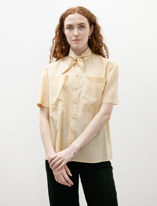 Short Sleeve Shirt w/ Foulard Washed Muslin Ice Apricot sold by SHOP NEIGHBOR