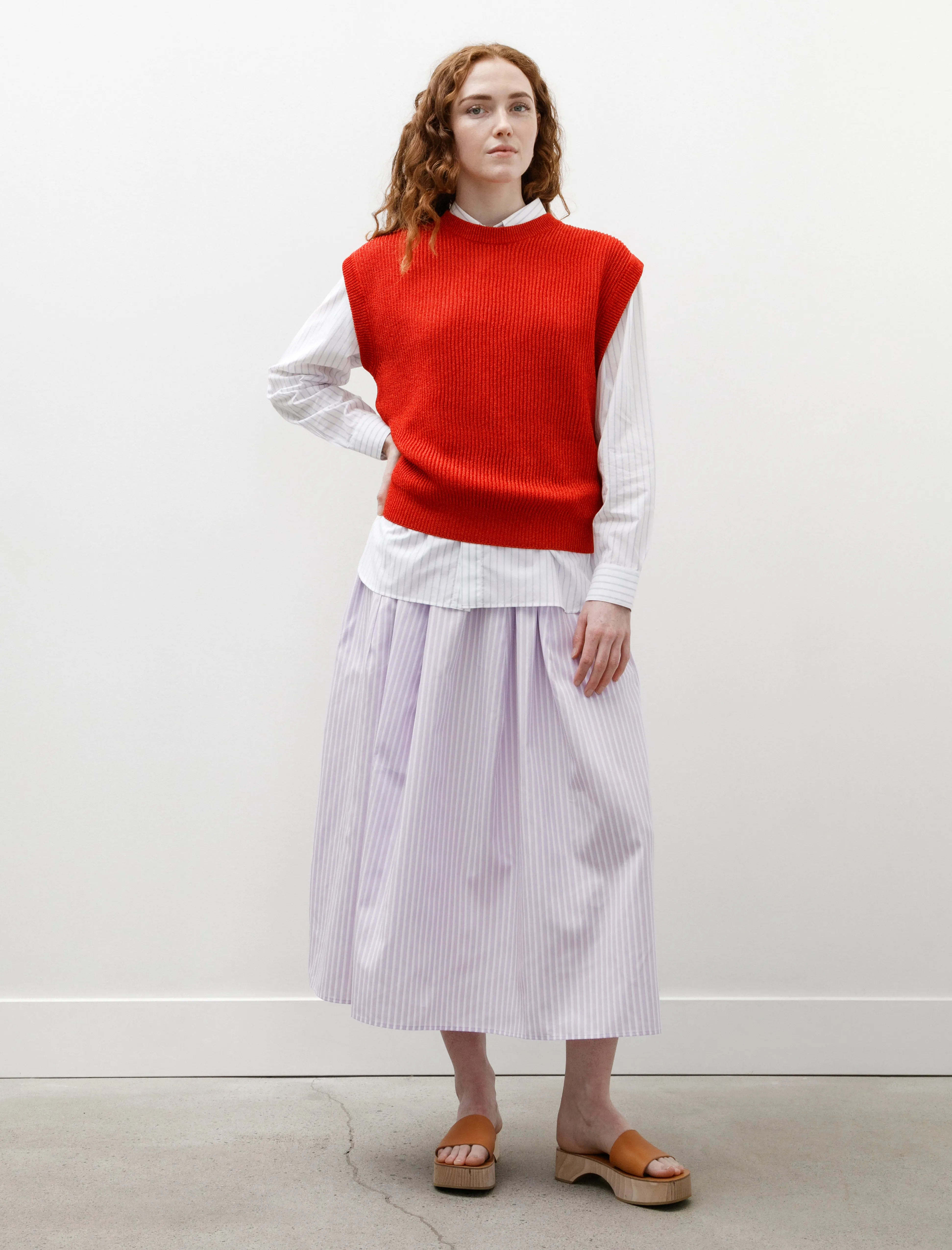 Maxi Skirt Mauve with White Stripes sold by SHOP NEIGHBOR
