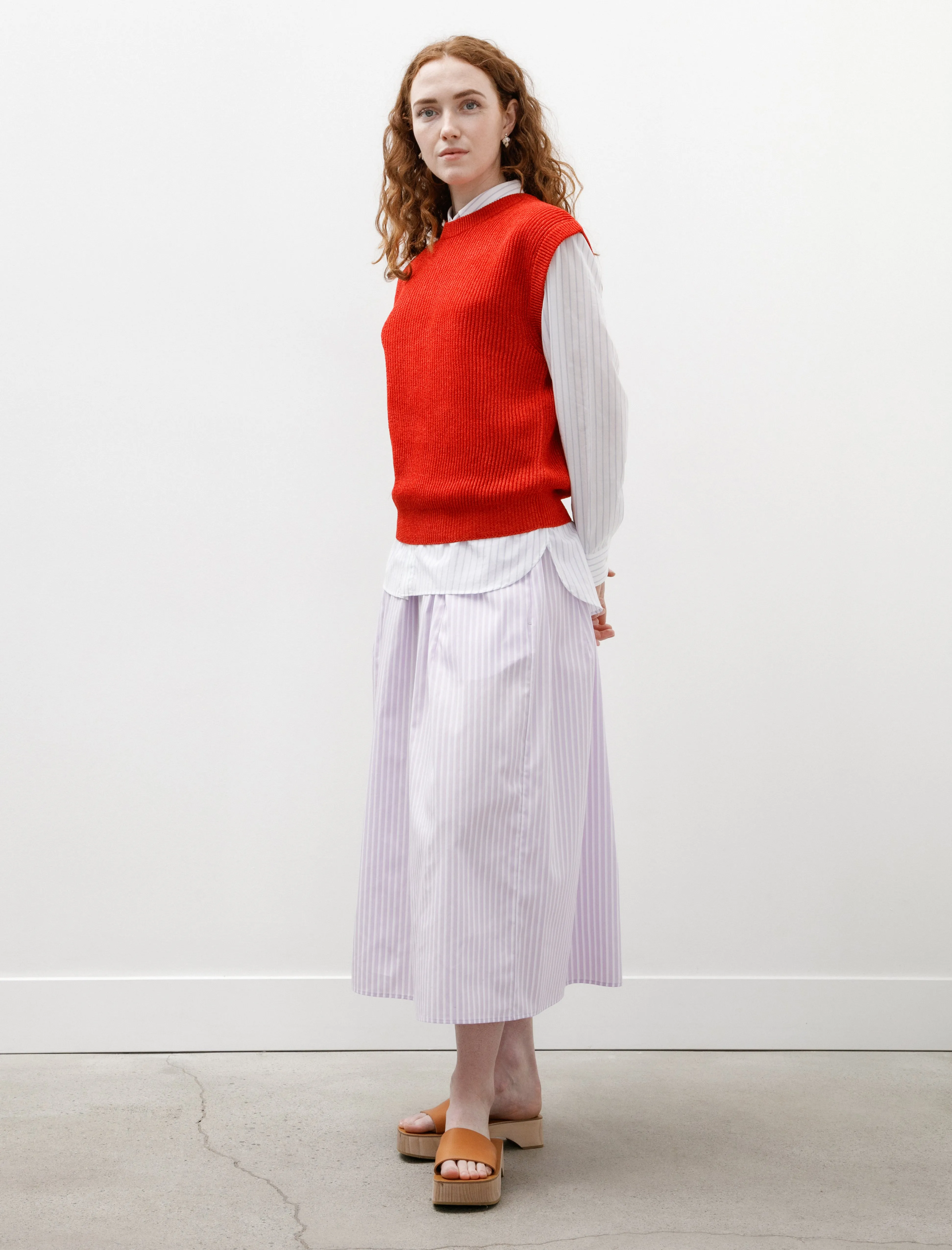 Maxi Skirt Mauve with White Stripes sold by SHOP NEIGHBOR product image thumbnail 3