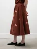 Koboushi Shibori Smile Cotton Gingham Flare Skirt Bordeaux/Red sold by SHOP NEIGHBOR