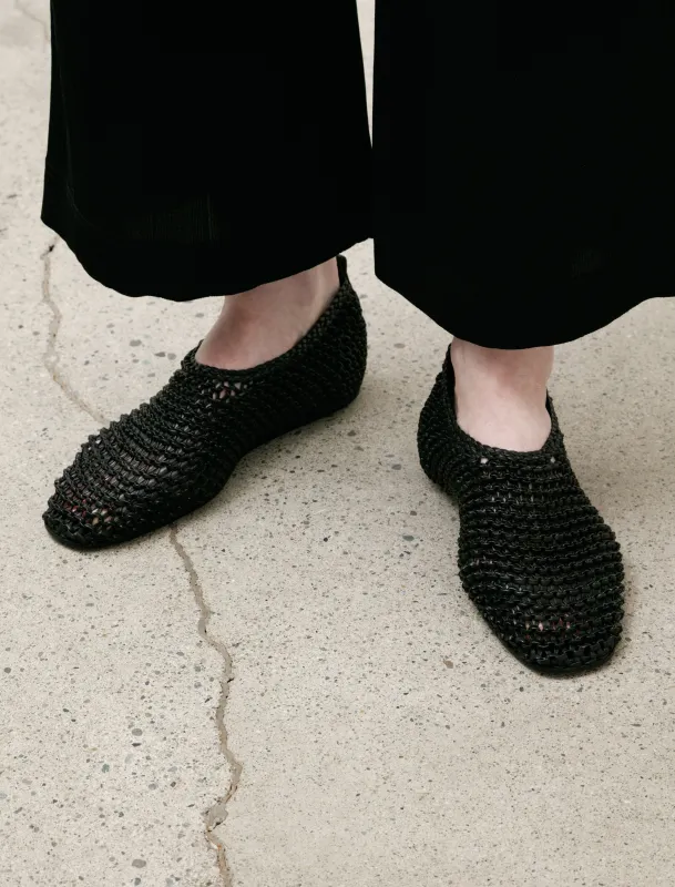 Woven Leather Ballerinas Black sold by SHOP NEIGHBOR