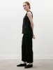Woven Stripe Drawstring Trousers Black sold by SHOP NEIGHBOR