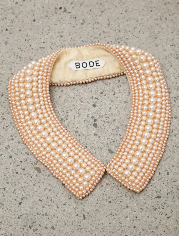 Pearl and Silk Collar made by Bode Womens