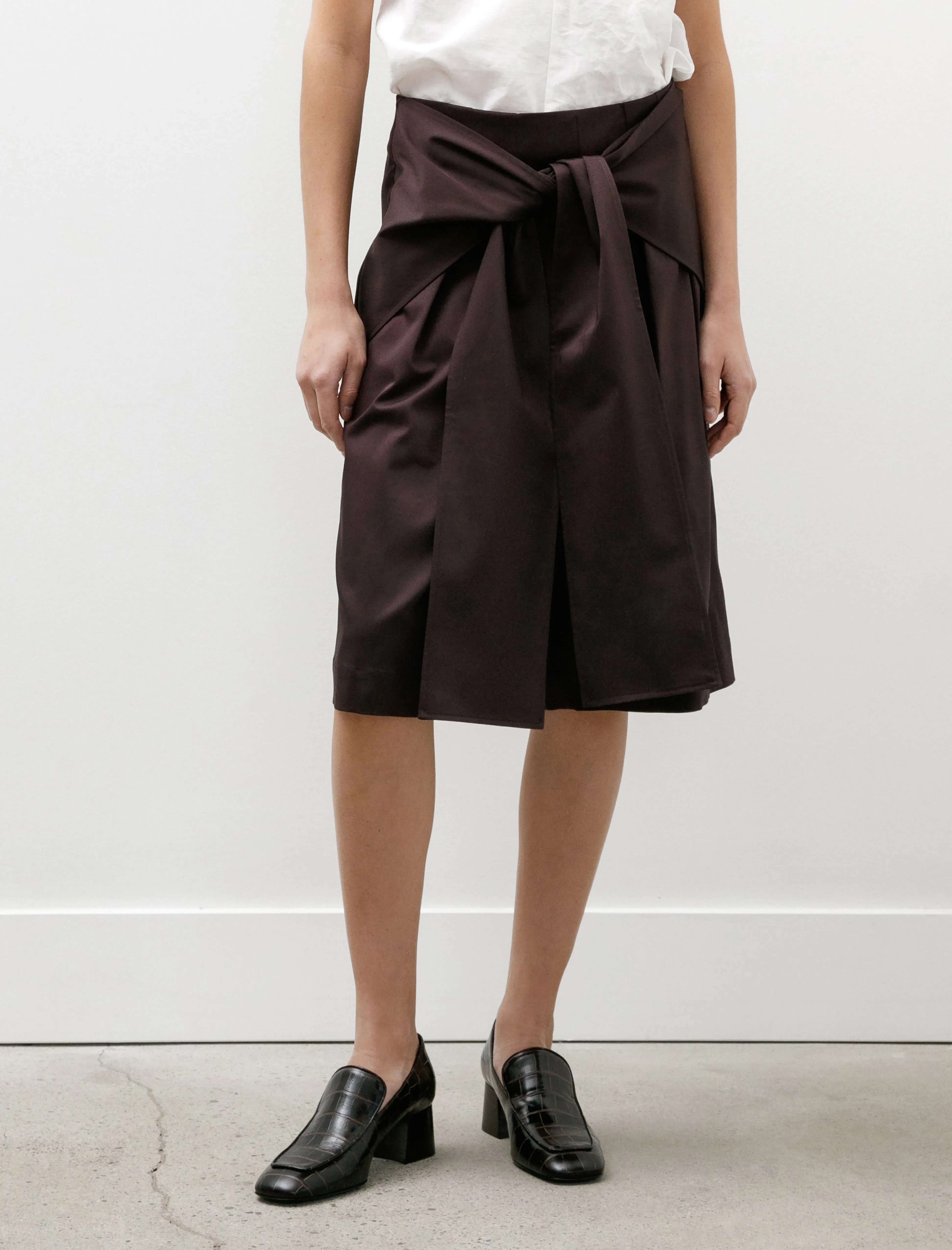 Double Pleated Shorts with Ties Brown sold by SHOP NEIGHBOR product image thumbnail 2