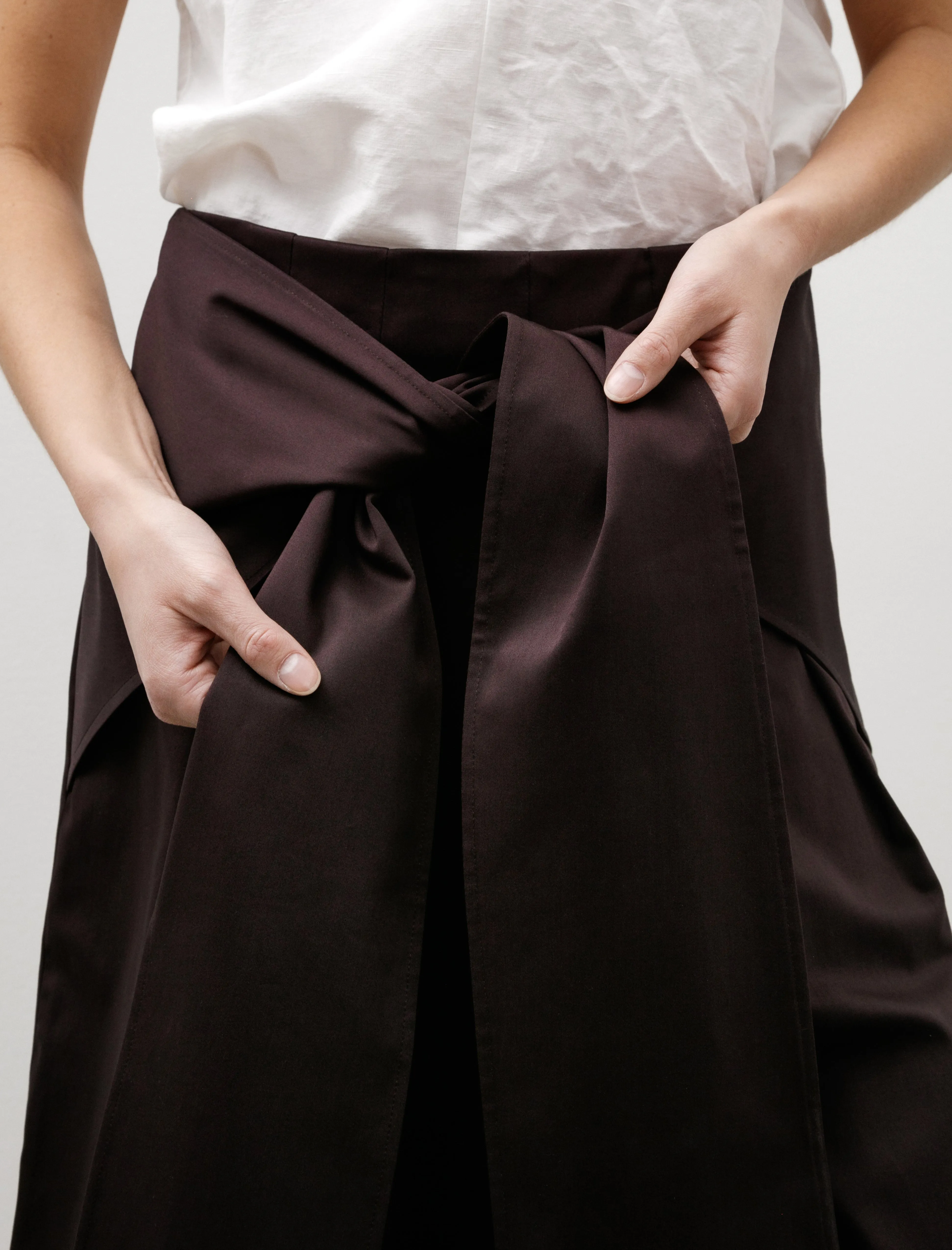 Double Pleated Shorts with Ties Brown sold by SHOP NEIGHBOR product image thumbnail 3