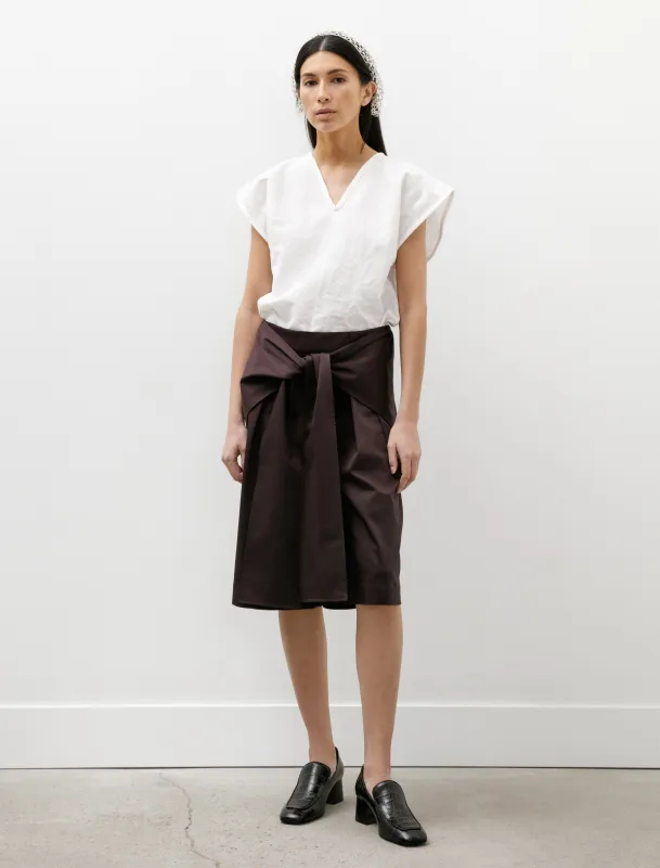 Double Pleated Shorts with Ties Brown sold by SHOP NEIGHBOR