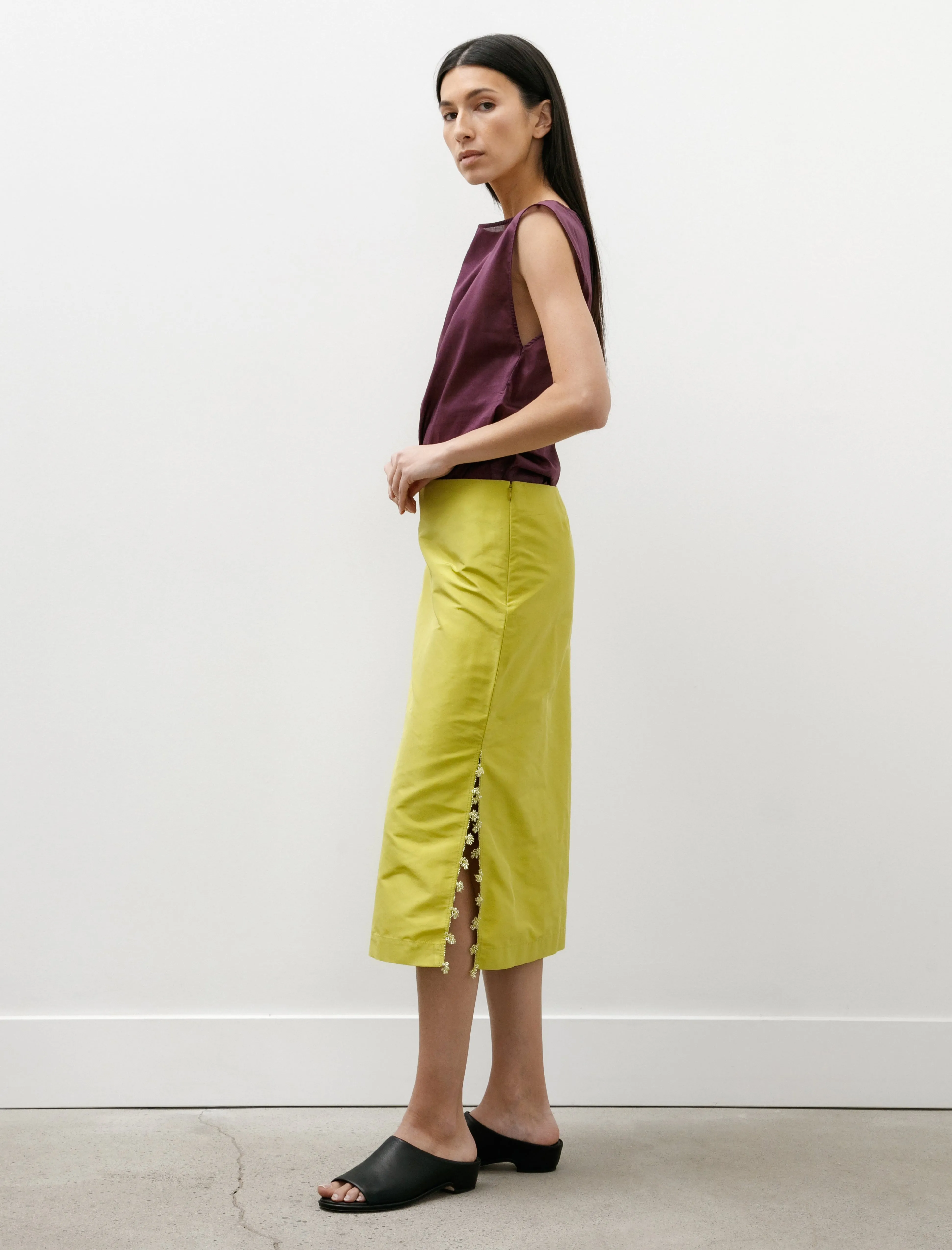 Silk Skirt with Oya Glass Bead Pistachio sold by SHOP NEIGHBOR product image thumbnail 4
