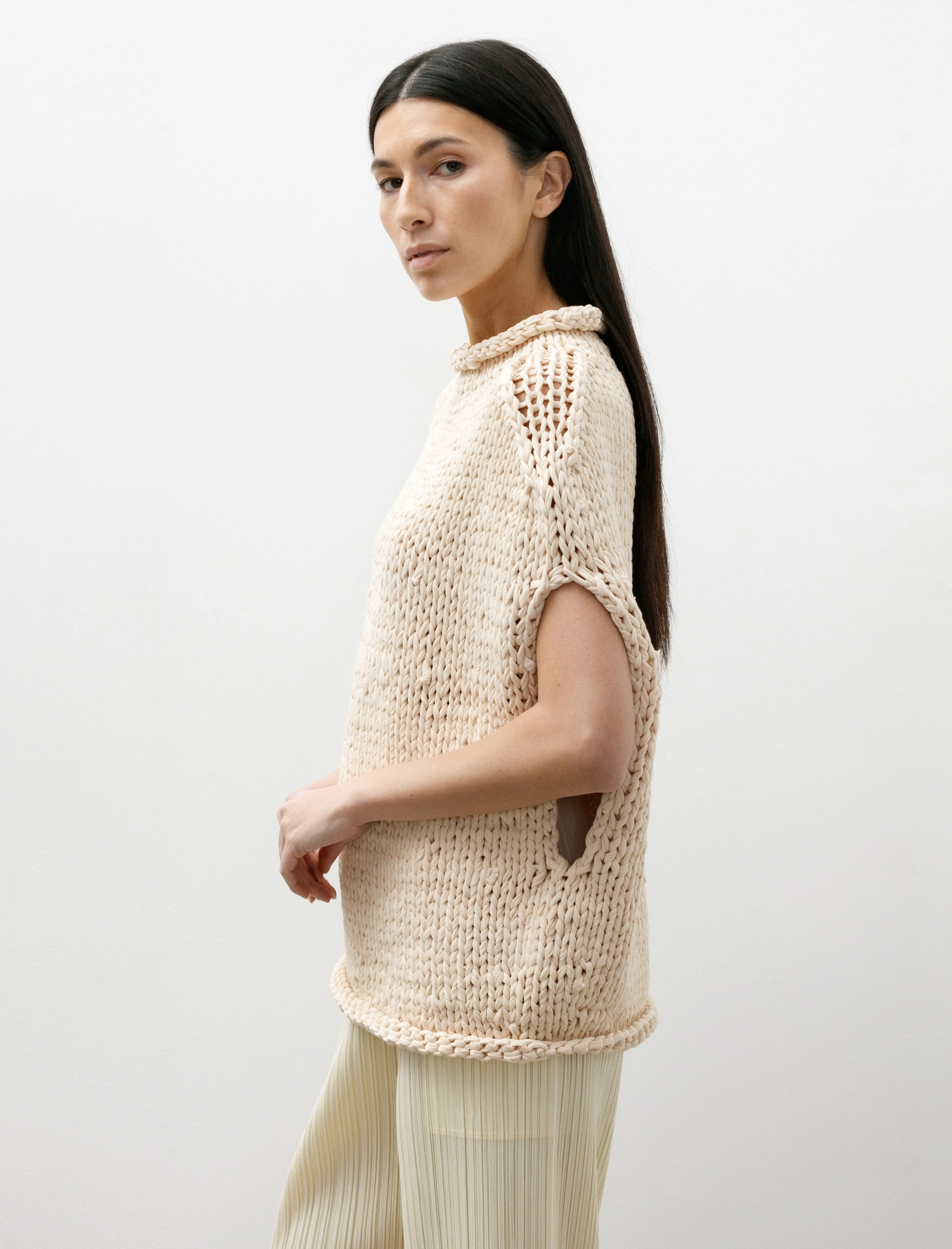 Handknit Jersey Shell Washed Ivory sold by SHOP NEIGHBOR product image thumbnail 3