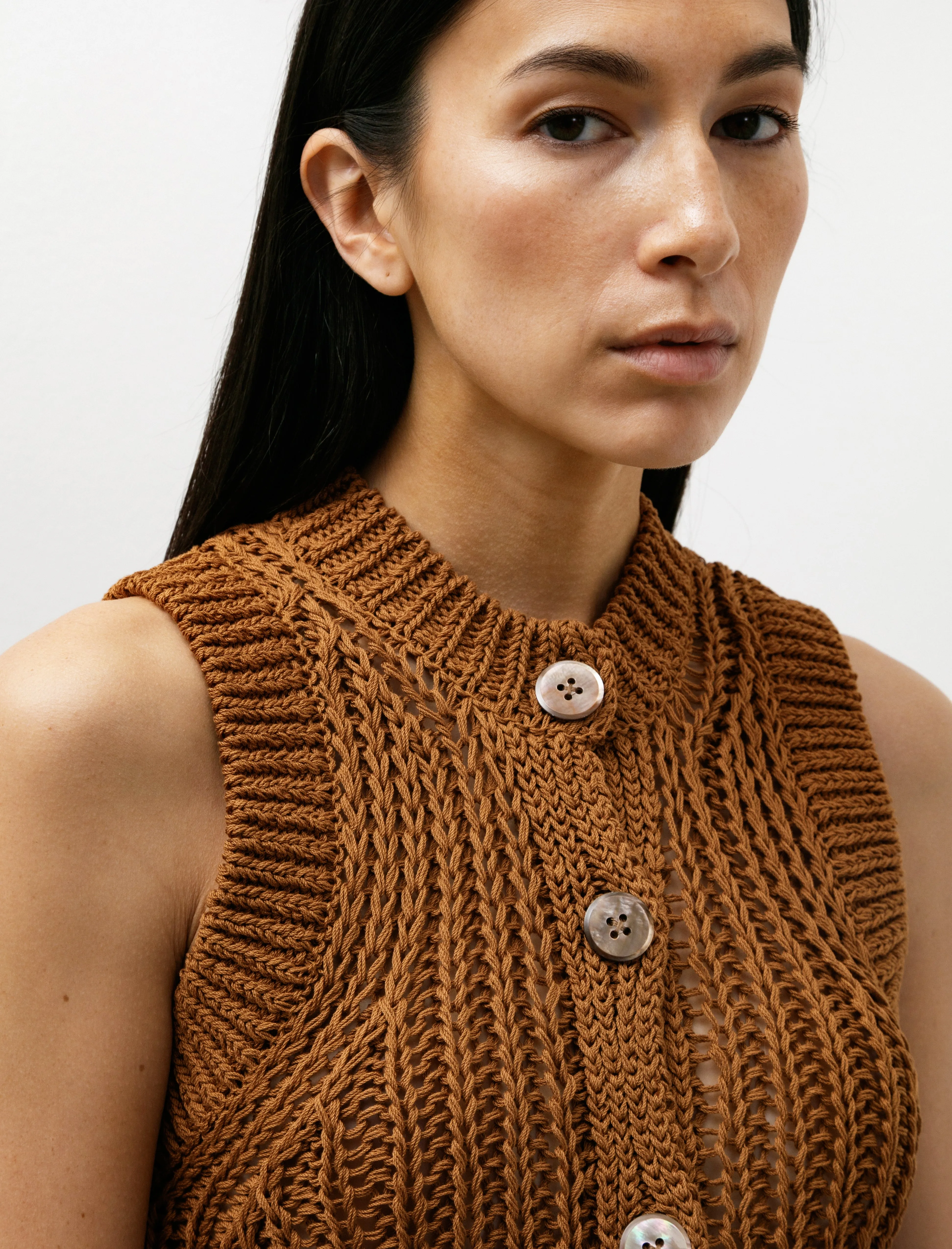 Mesh Knit Vest Brown sold by SHOP NEIGHBOR product image thumbnail 2