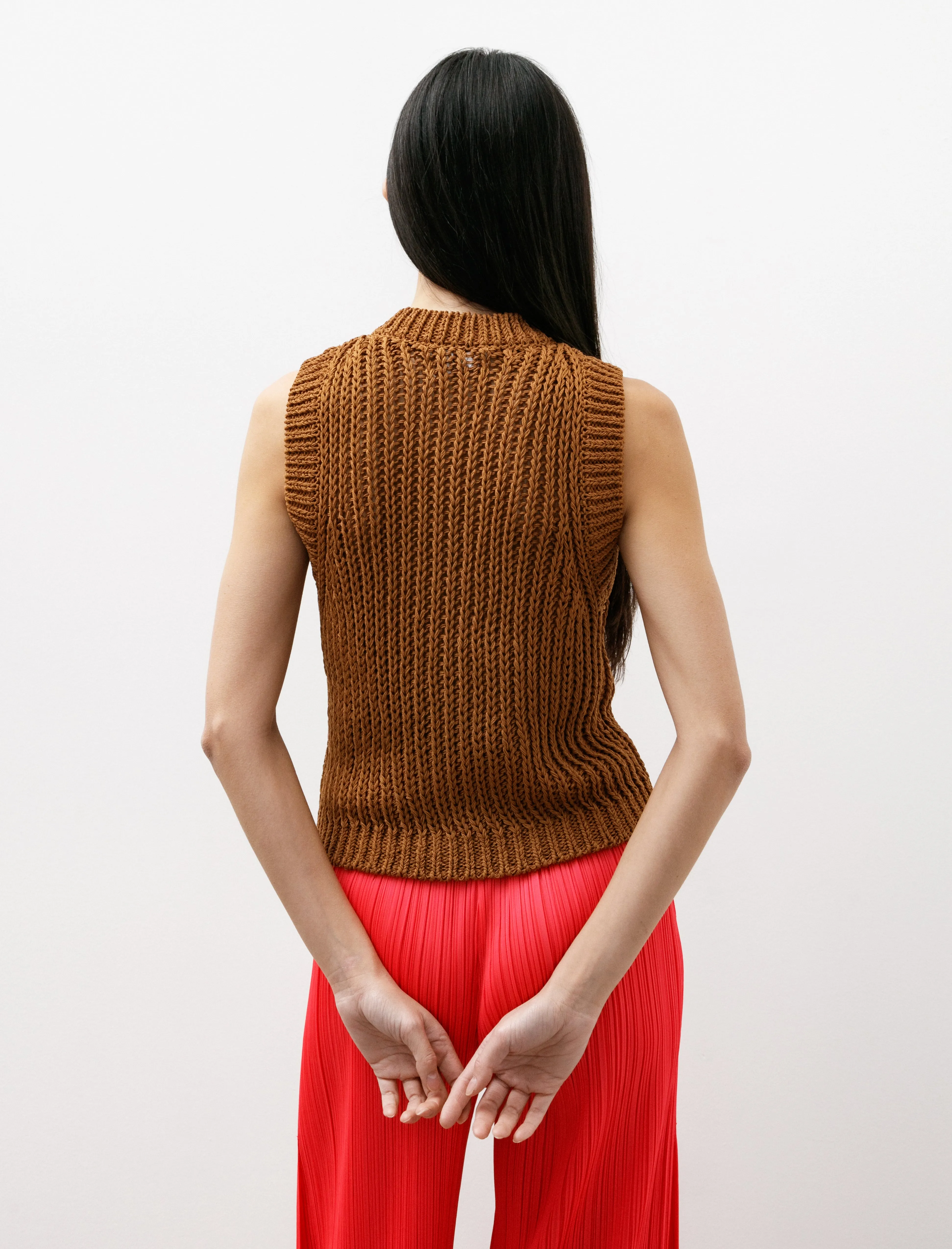 Mesh Knit Vest Brown sold by SHOP NEIGHBOR product image thumbnail 4