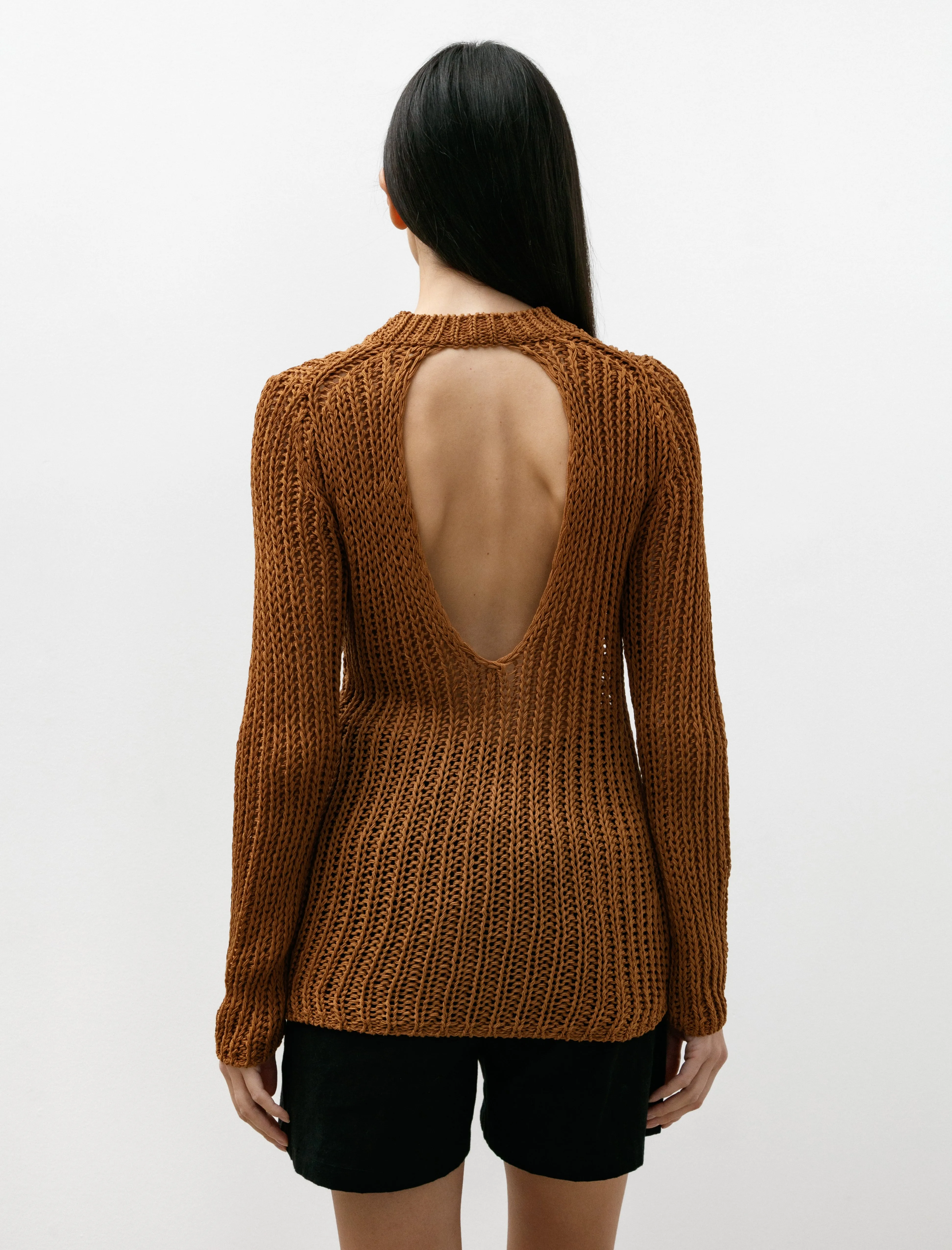 Back Slit Mesh Knit Brown sold by SHOP NEIGHBOR product image thumbnail 2