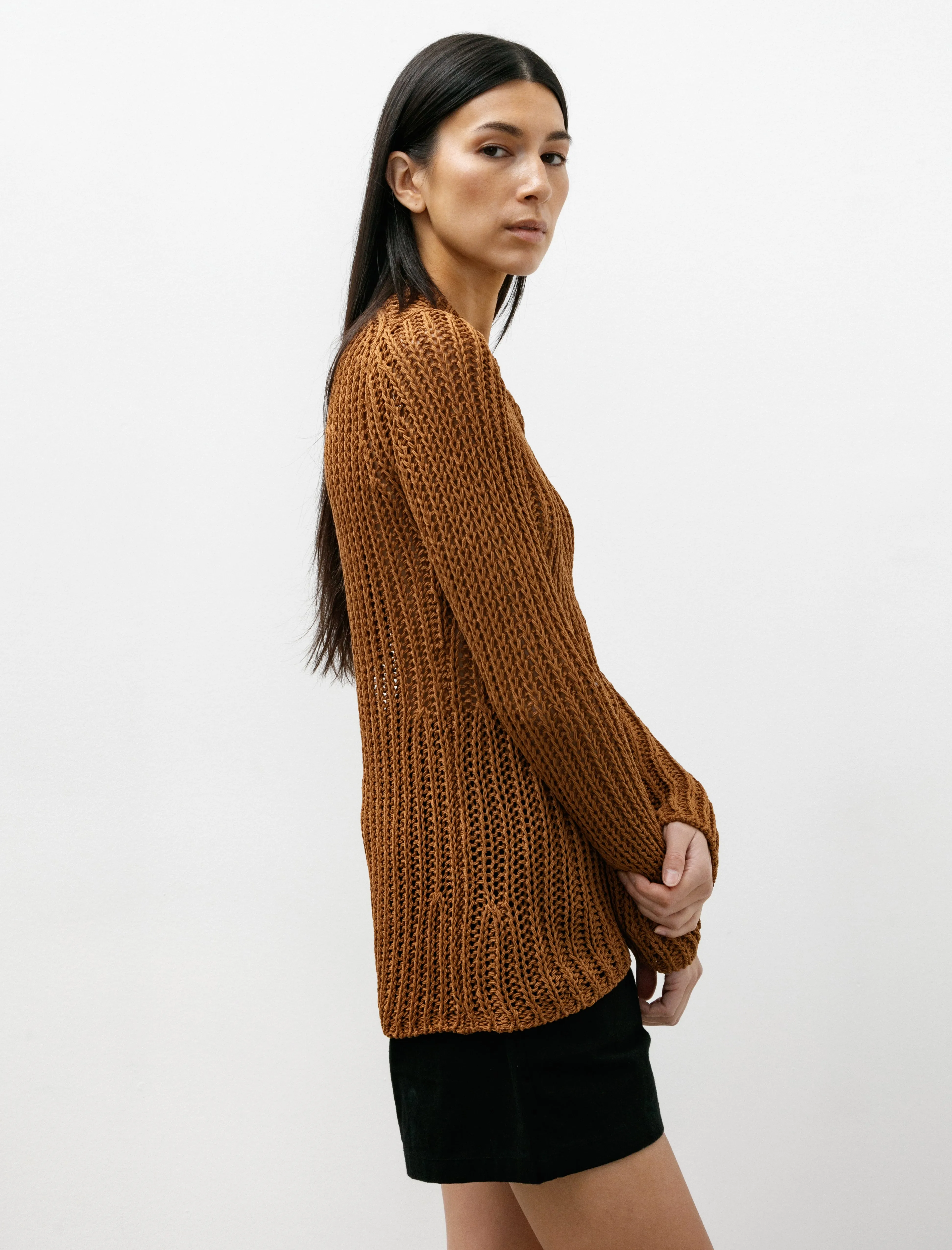 Back Slit Mesh Knit Brown sold by SHOP NEIGHBOR product image thumbnail 4