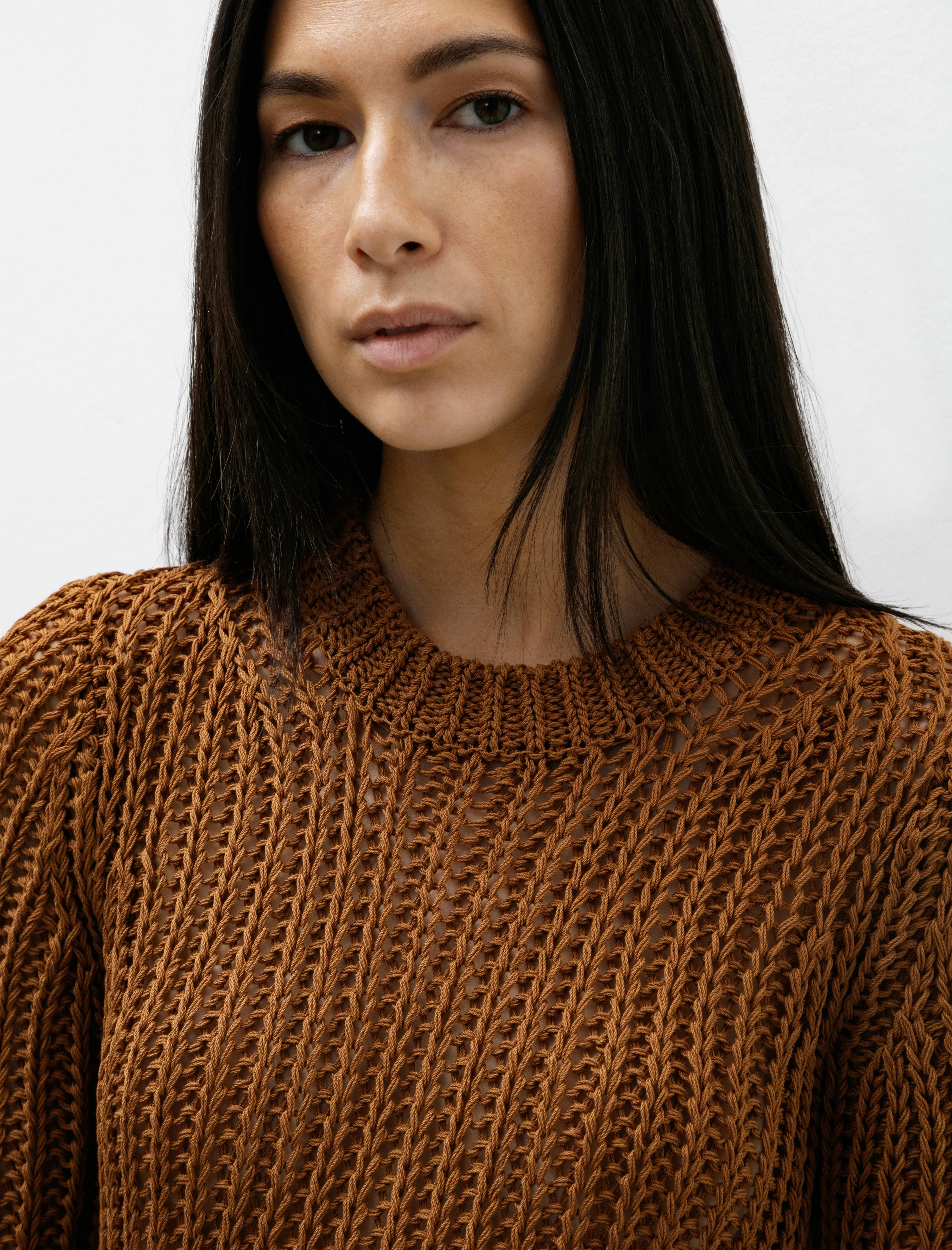 Back Slit Mesh Knit Brown sold by SHOP NEIGHBOR product image thumbnail 3