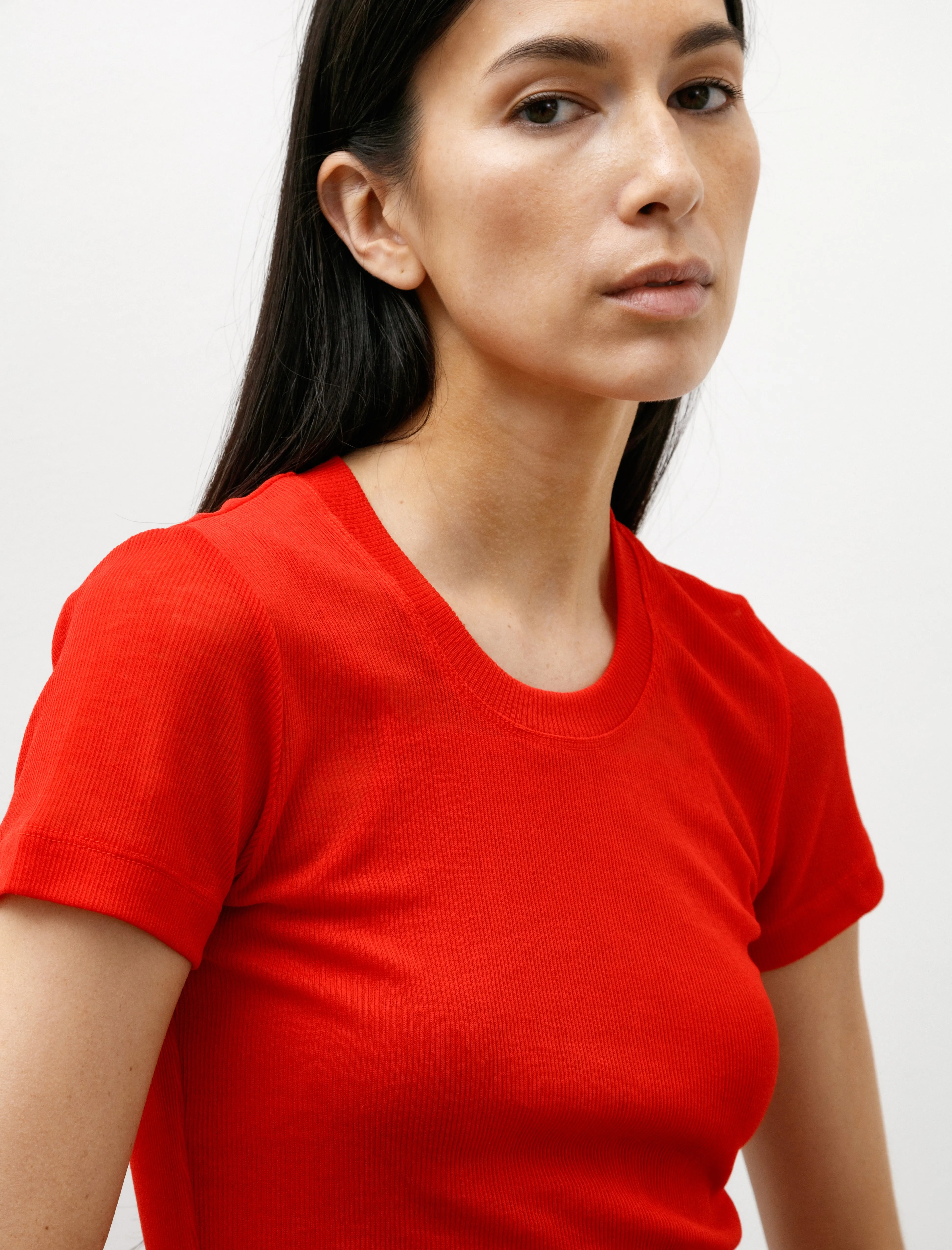 Sheer Rib Tight T-Shirt Red sold by SHOP NEIGHBOR product image thumbnail 2