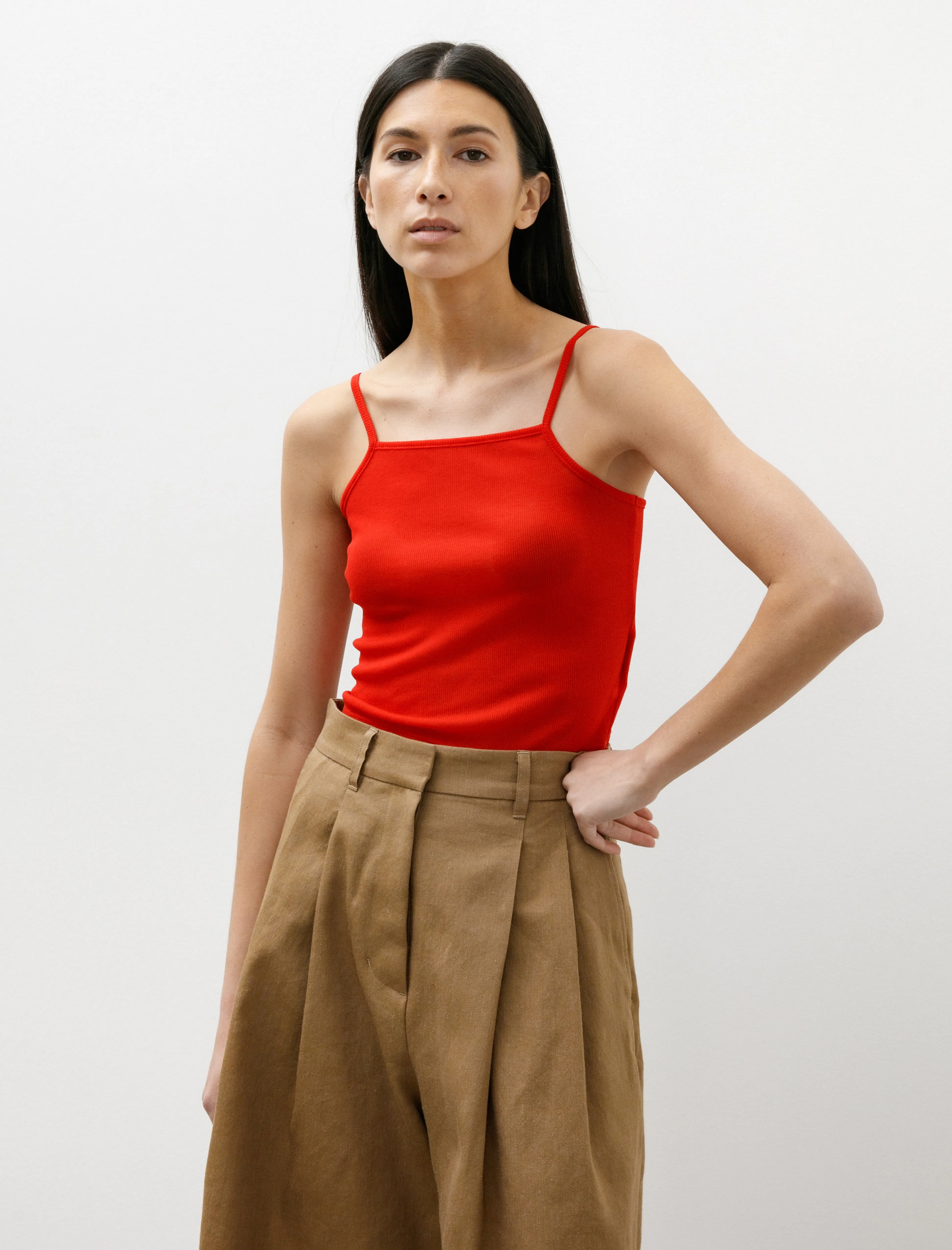 Sheer Rib Camisole Red sold by SHOP NEIGHBOR