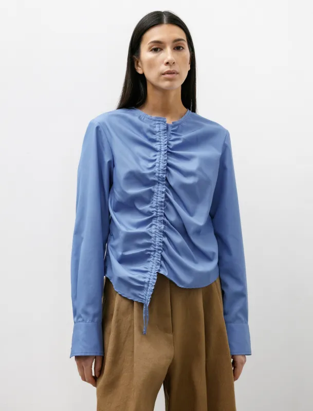 Gather No Collar Shirt Sax made by SHOP NEIGHBOR