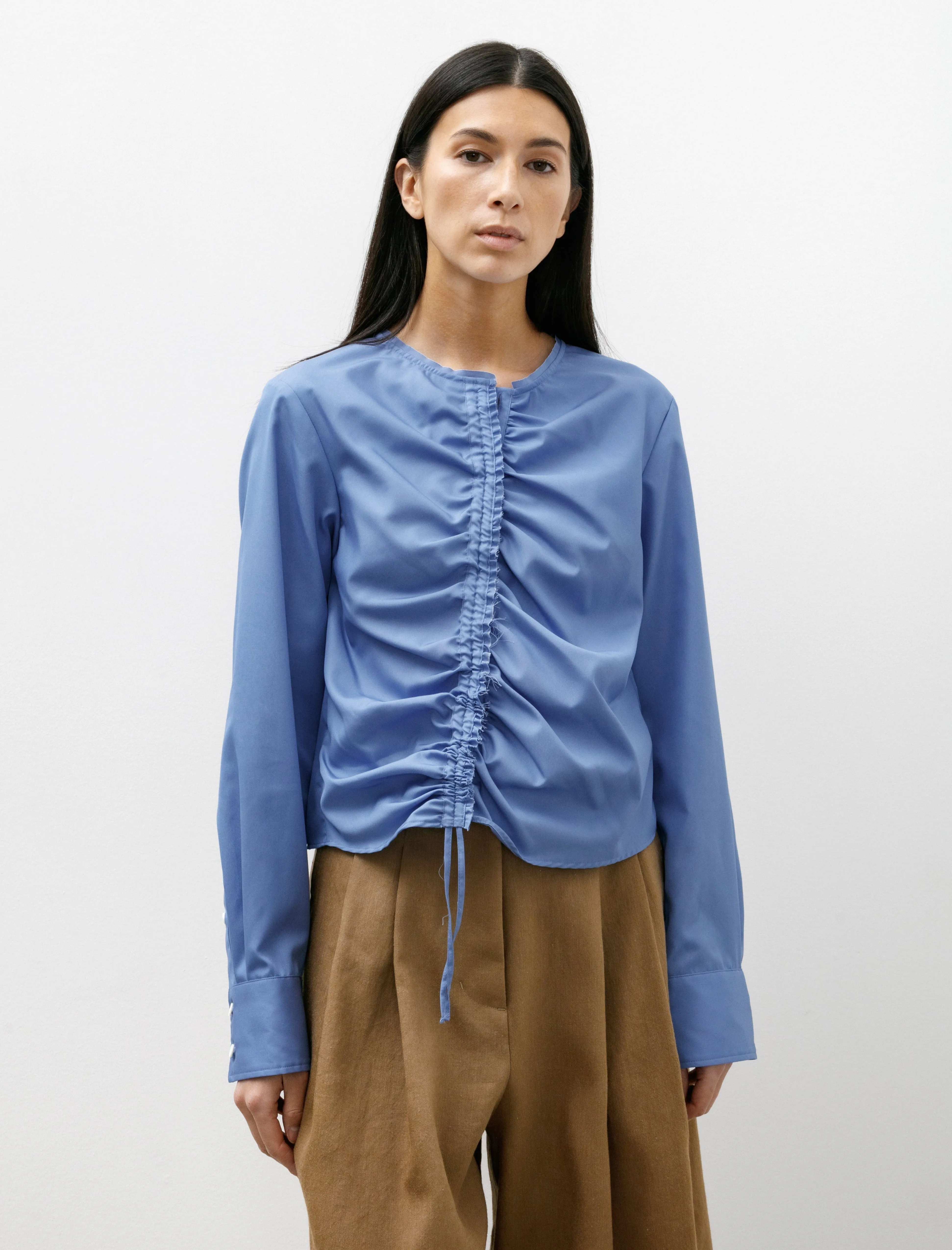 Gather No Collar Shirt Sax sold by SHOP NEIGHBOR product image thumbnail 5