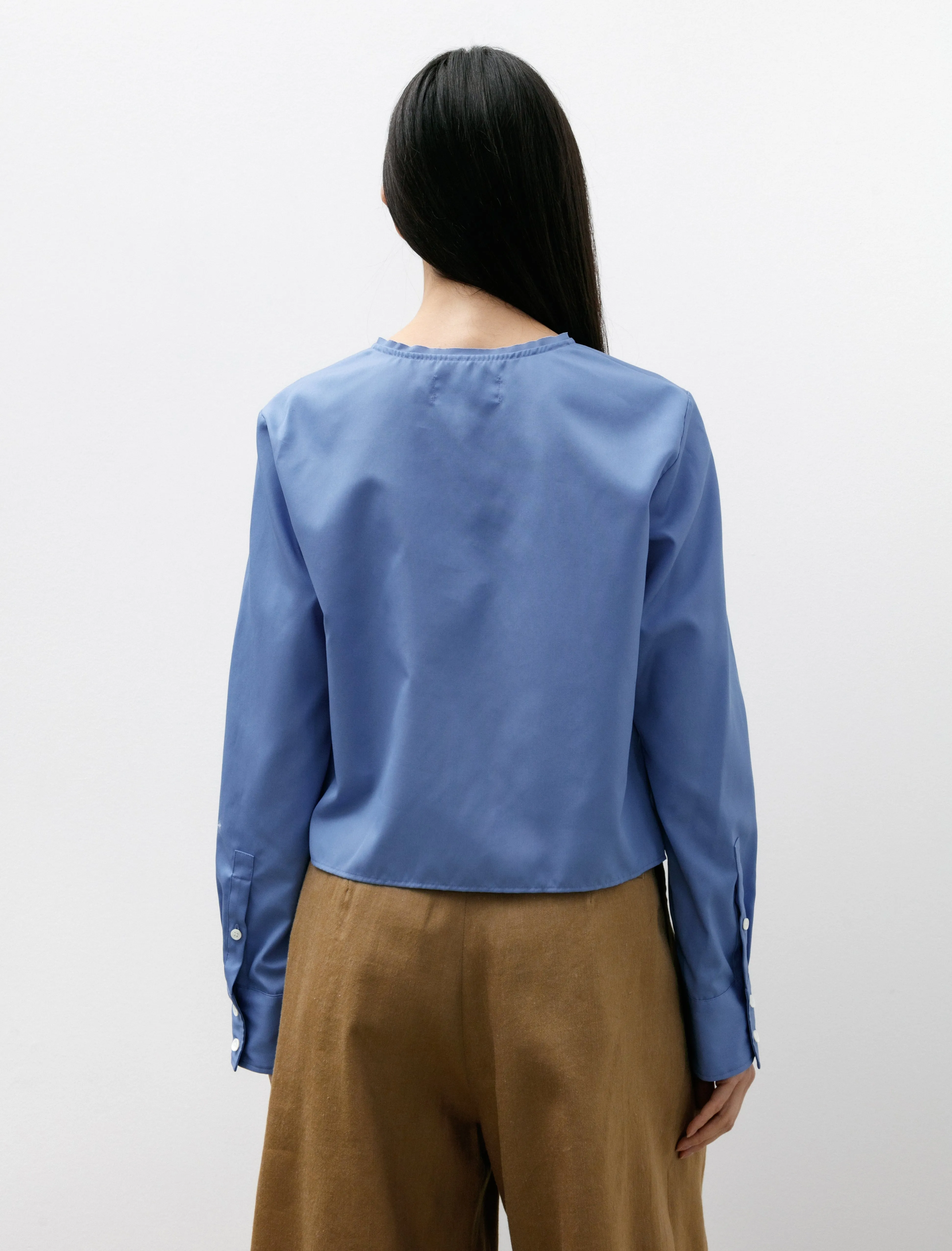 Gather No Collar Shirt Sax sold by SHOP NEIGHBOR product image thumbnail 4