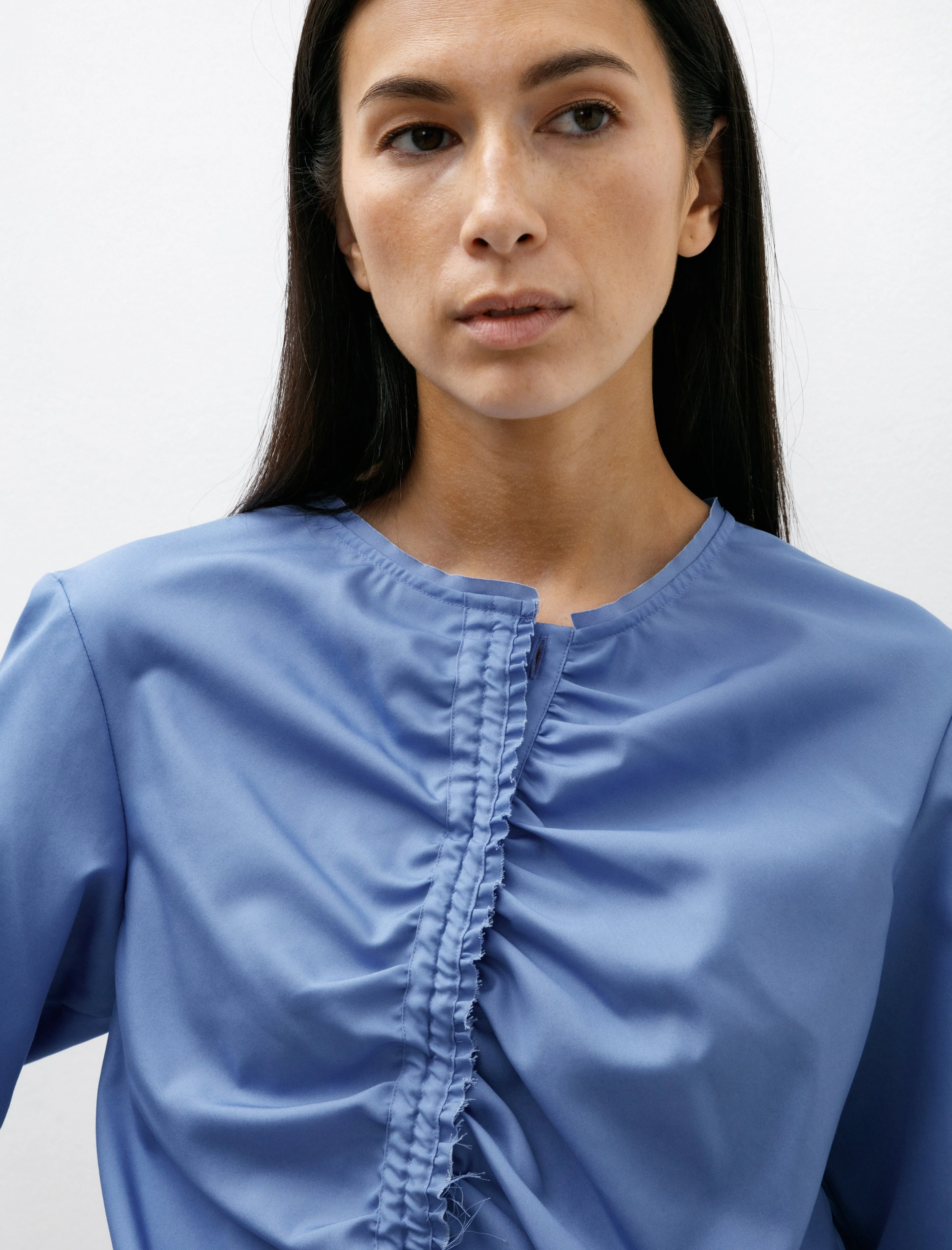 Gather No Collar Shirt Sax sold by SHOP NEIGHBOR product image thumbnail 2