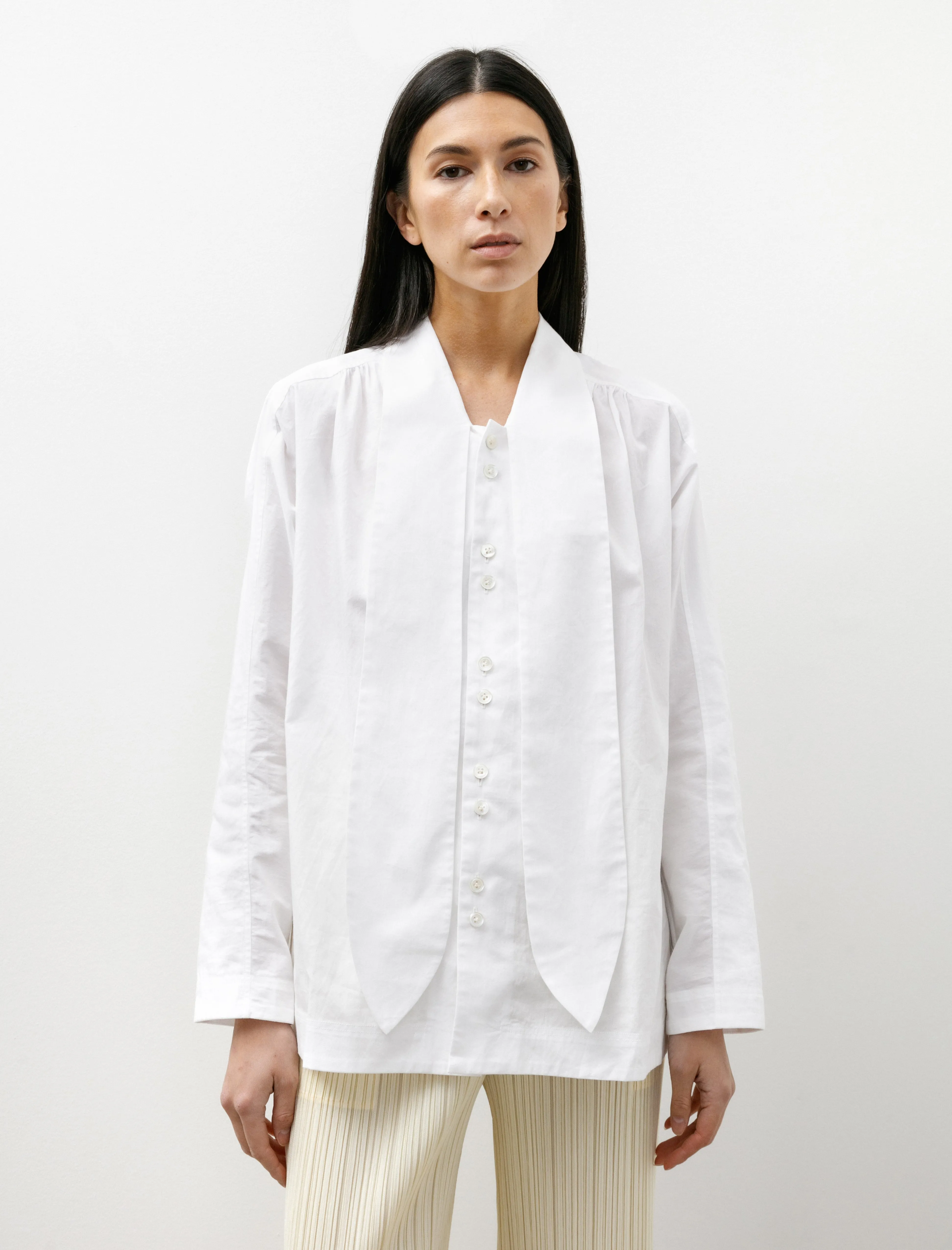 Scarf Neck Shirt Pearl sold by SHOP NEIGHBOR